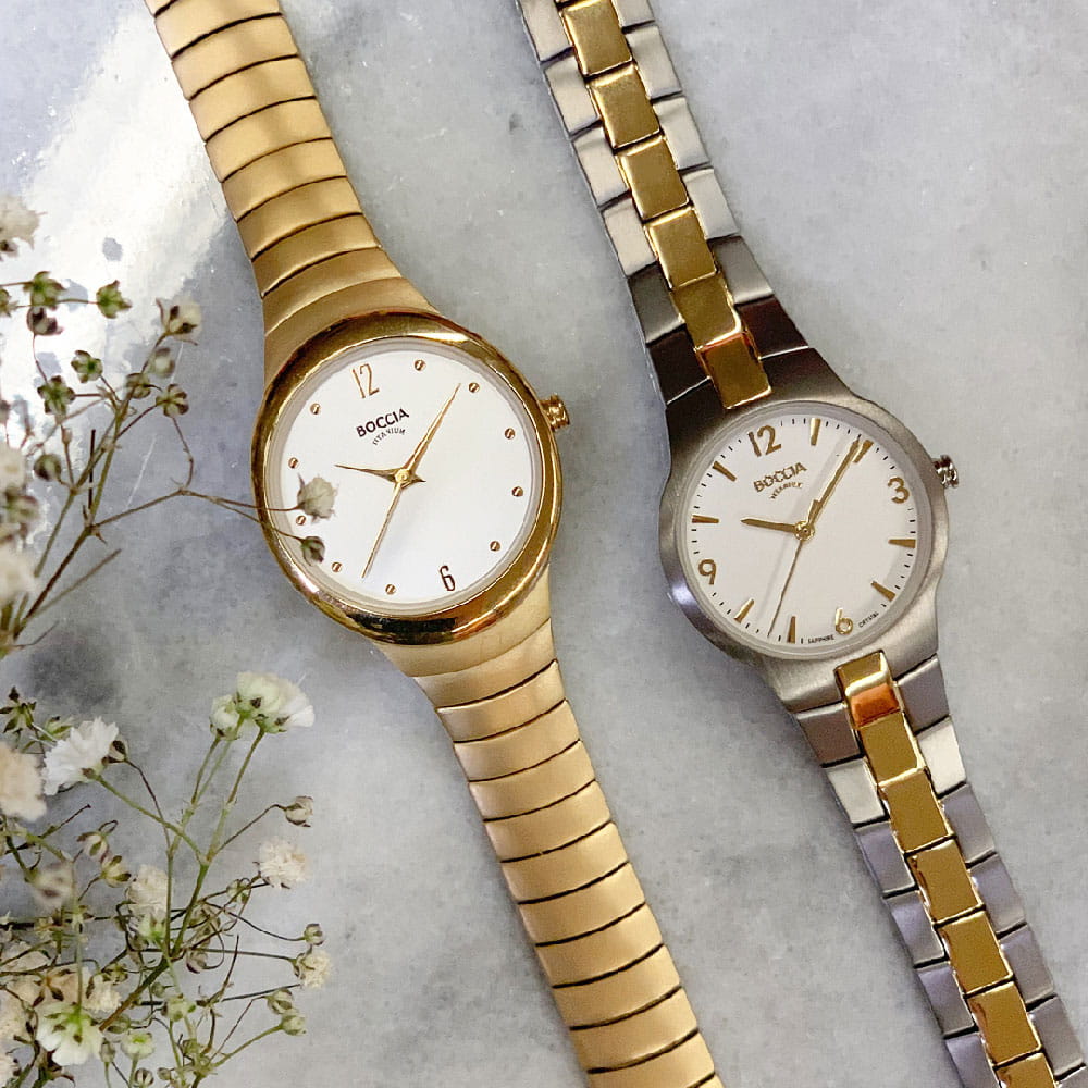 Boccia Titanium Boccia Titanium 3312-02,  германия женские часы на браслете титановый c pvd покрытием боковой вид