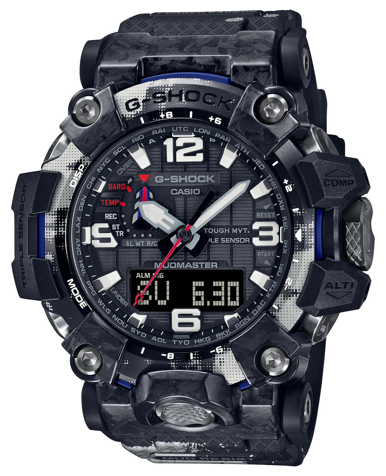Casio Casio G-Shock GWG-2000TLC-1A лимитированной серии GWG-2000TLC-1A электронные мужские часы серый циферблат, браслет пластик — вид спереди
