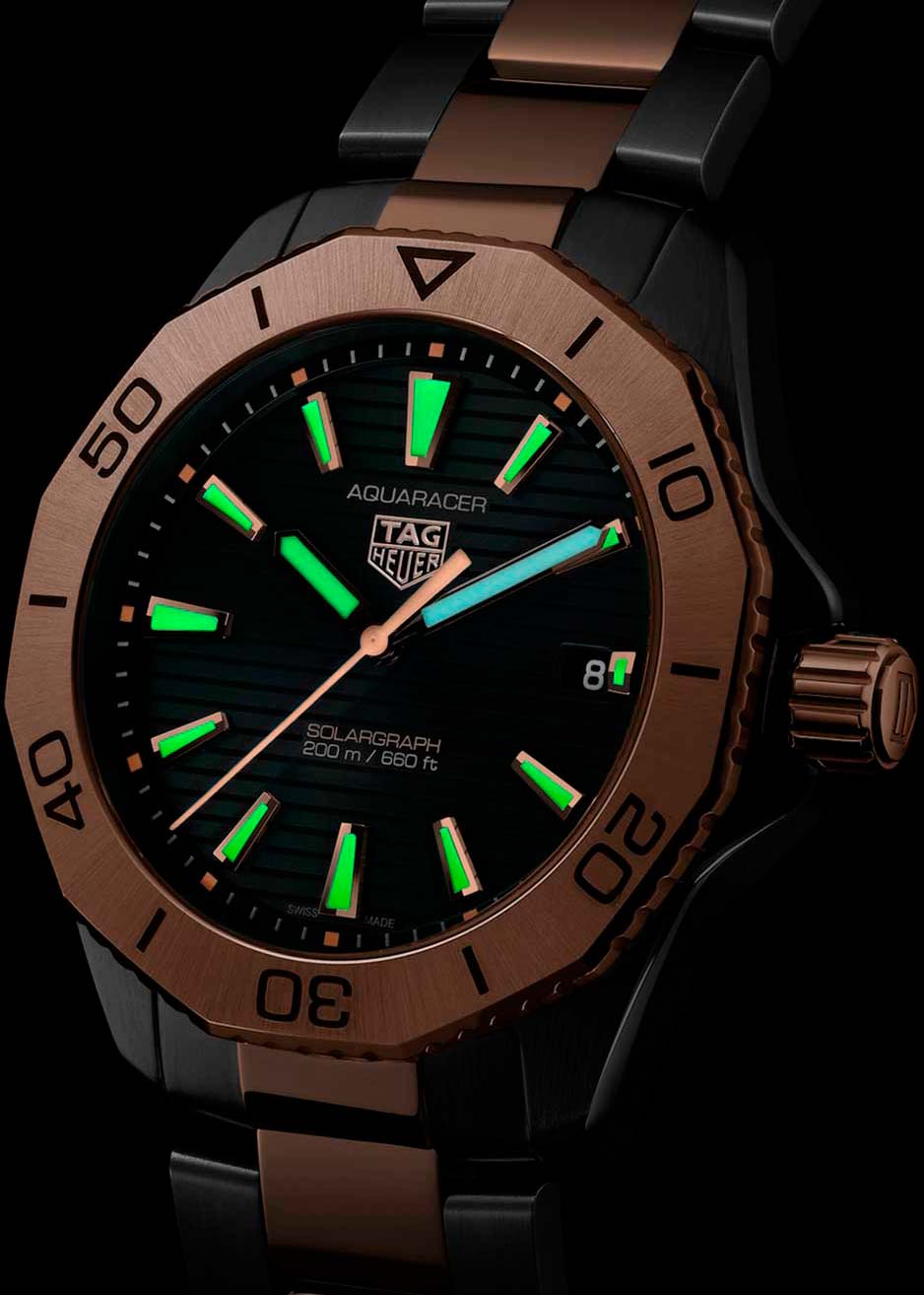 TAG Heuer TAG Heuer Aquaracer Professional 200 Solargraph WBP1121.BB0003 , наручные мужские часы фото под углом