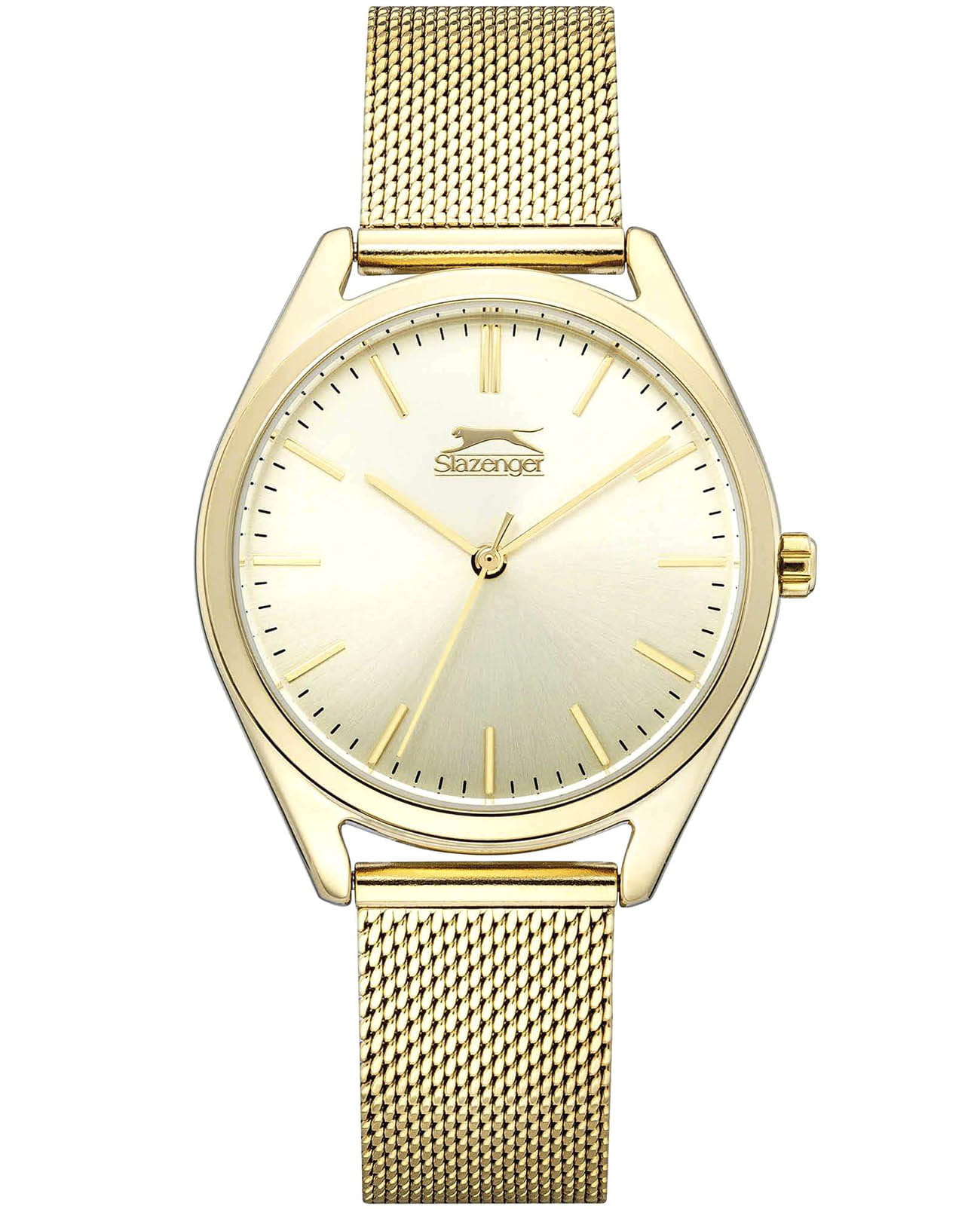 Slazenger Slazenger SL.09.6297.3.04  SL.09.6297.3.04 кварцевые женские часы шампань циферблат, браслет суперметалл с ip покрытием — вид спереди