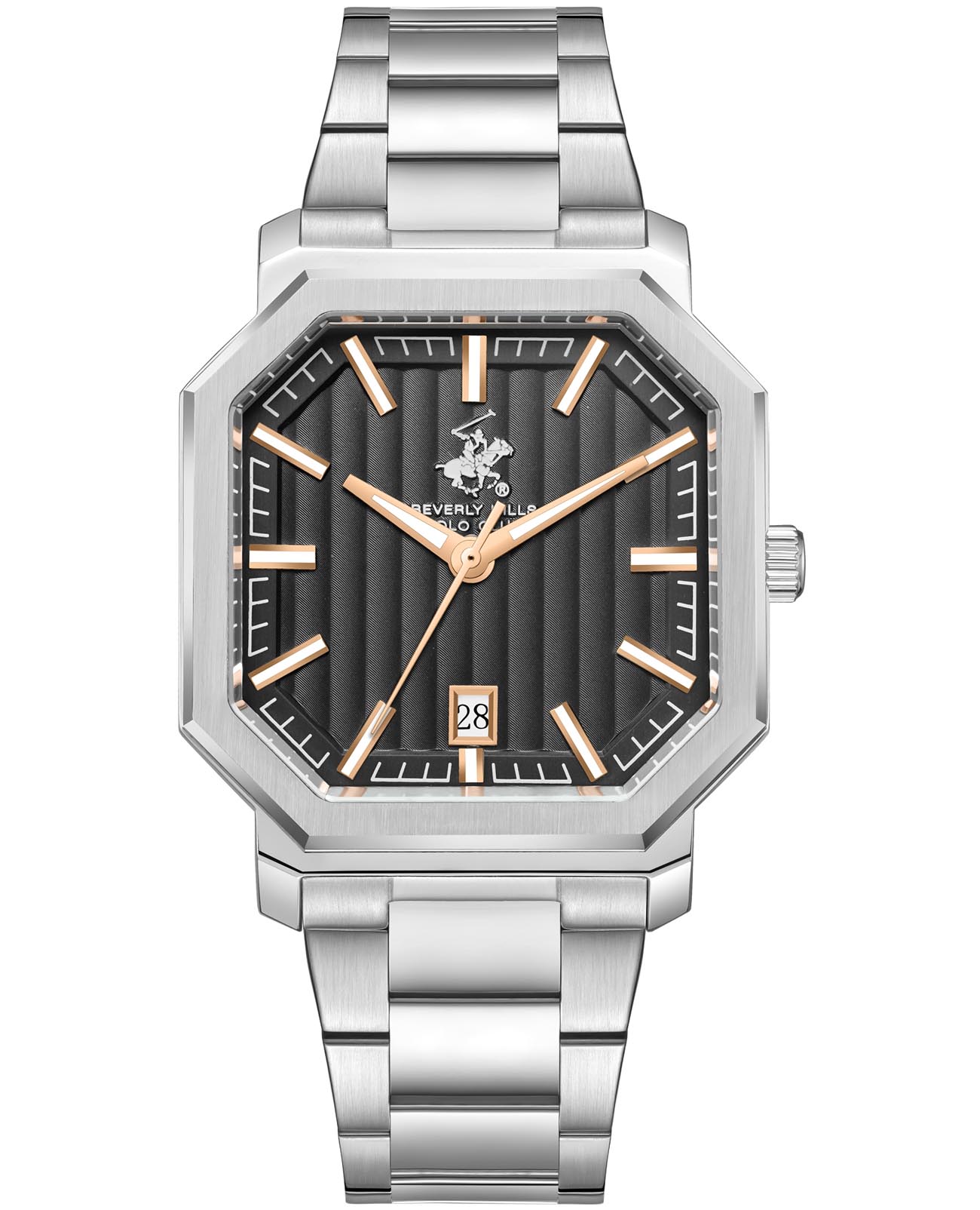 Beverly Hills Polo Club Beverly Hills Polo Club BP3793X.360  BP3793X.360 кварцевые мужские часы черный циферблат, браслет нержавеющая сталь — вид спереди