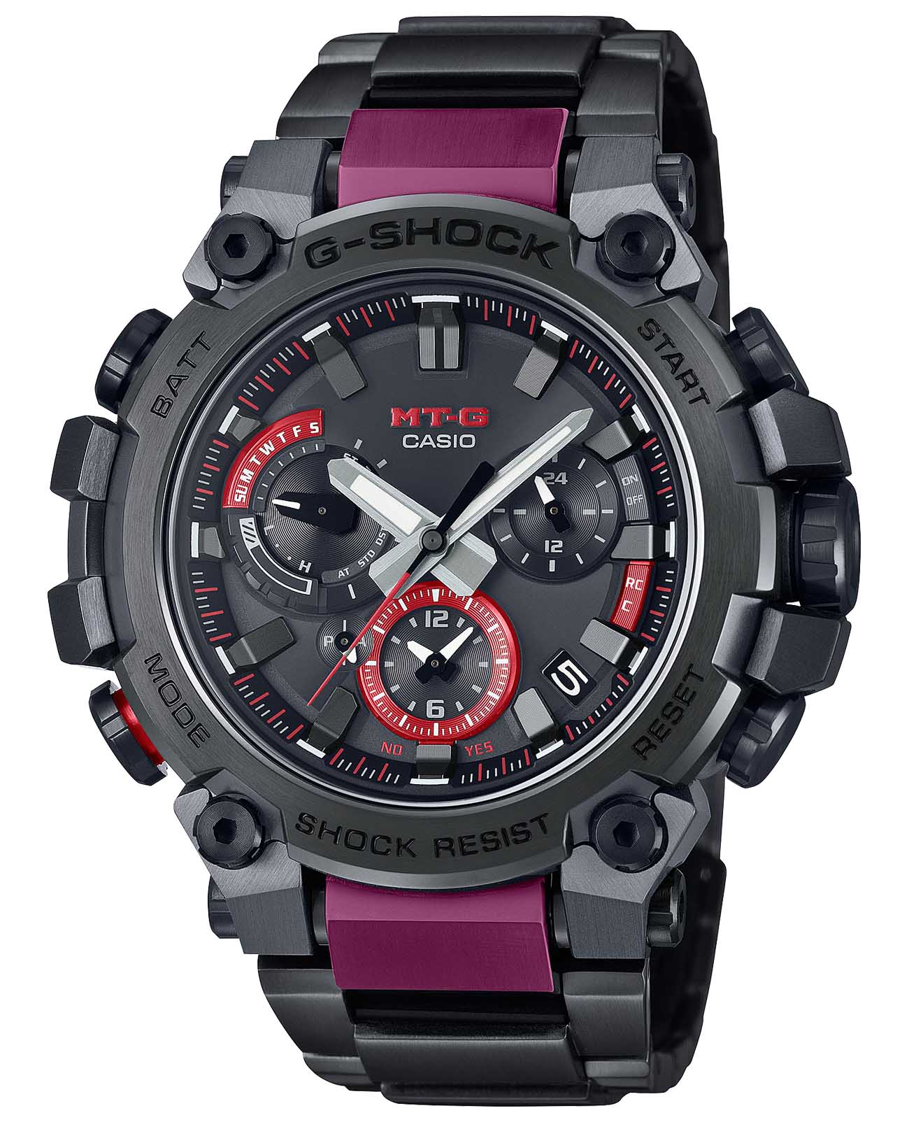 Casio Casio G-Shock Premium MTG-B3000BD-1A (MTG-B3000BD-1AER) MTG MTG-B3000BD-1AER электронные мужские часы черный циферблат, браслет сталь + полимер — вид спереди