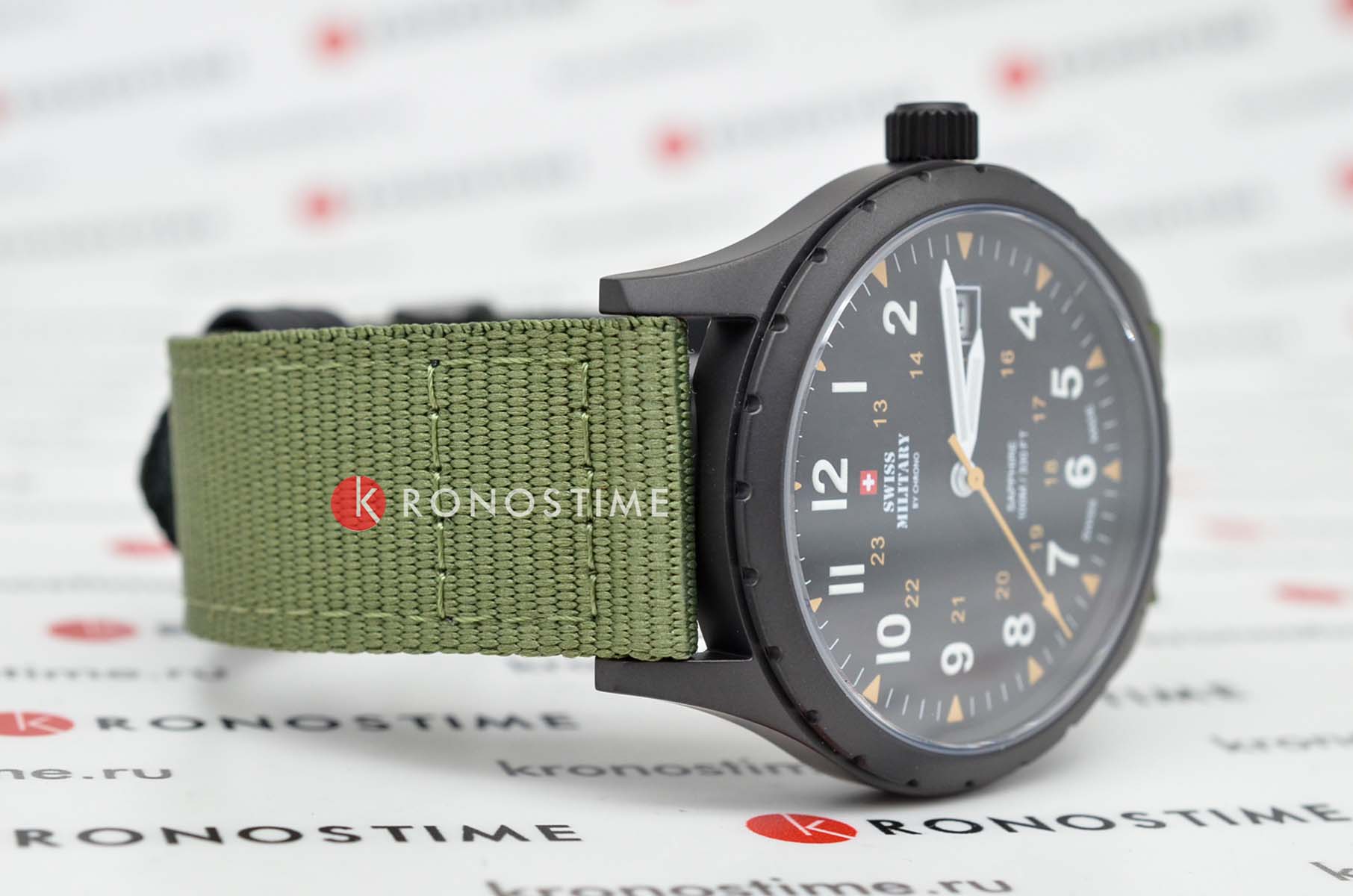 Swiss Military by Chrono Swiss Military by Chrono Classic Army SM34108.07 мужские часы черный циферблат на запястье