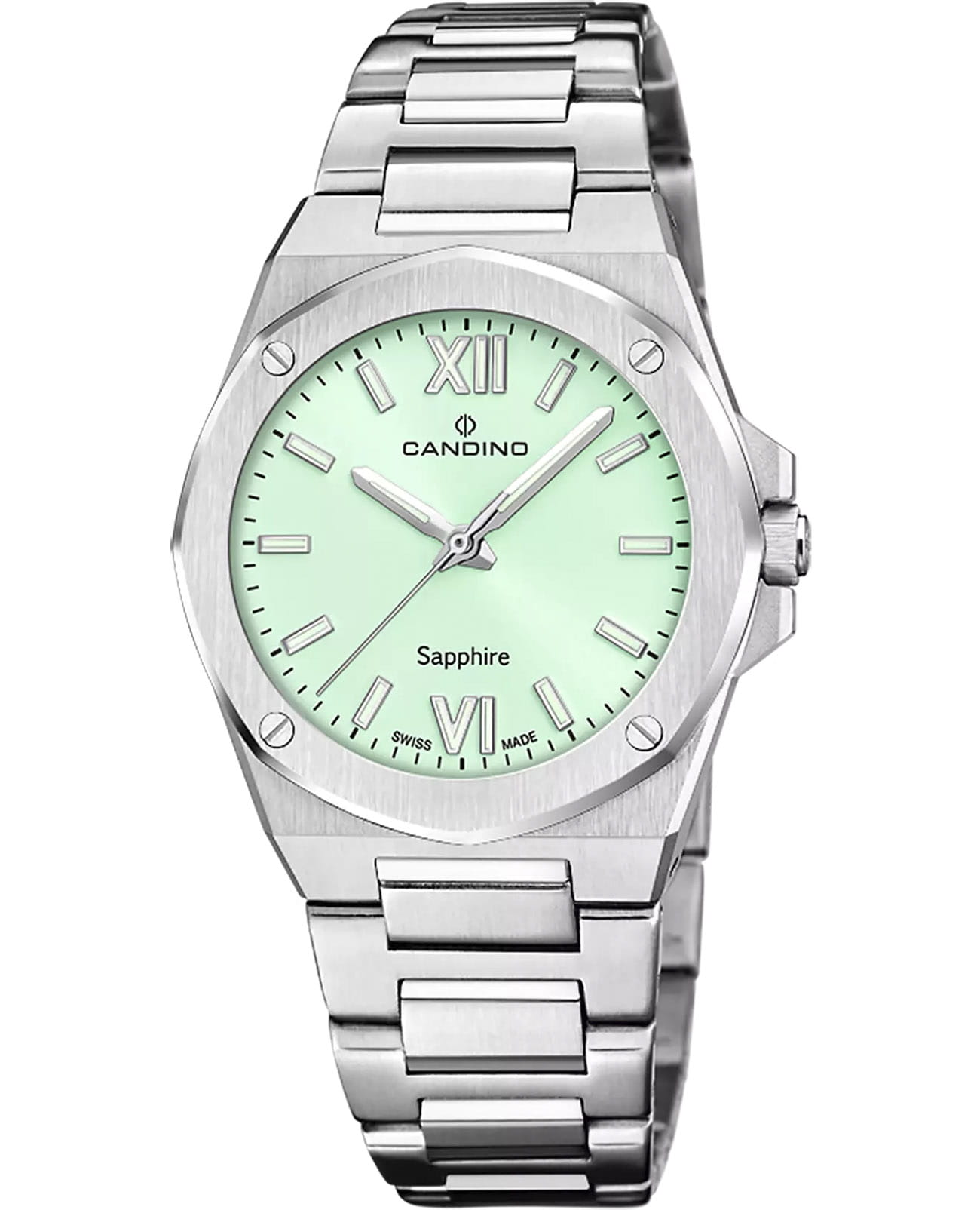 Candino Candino Lady Elegance C4775/6  C4775/6 кварцевые женские часы зеленый циферблат, браслет нержавеющая сталь — вид спереди