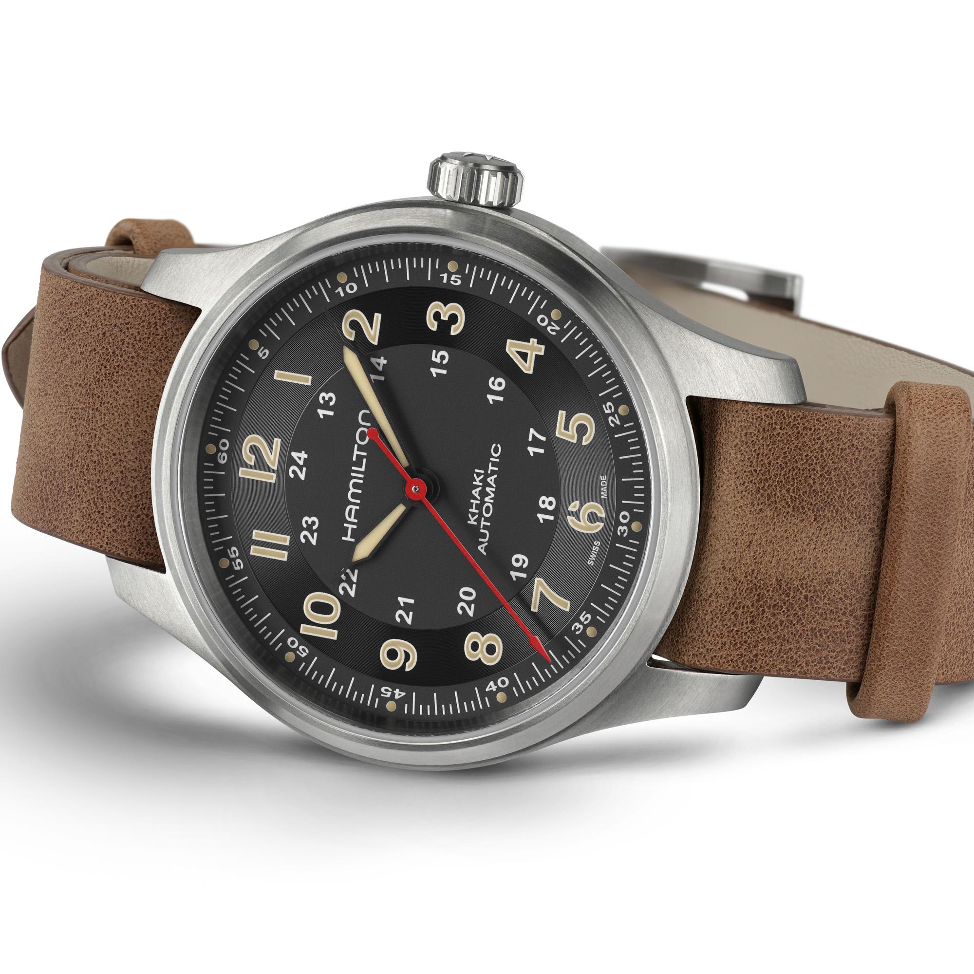 Оригинальные часы Hamilton Hamilton Khaki Field Titanium Far Cry® 6 H70645533 механические калибр механизма h-10 общий вид