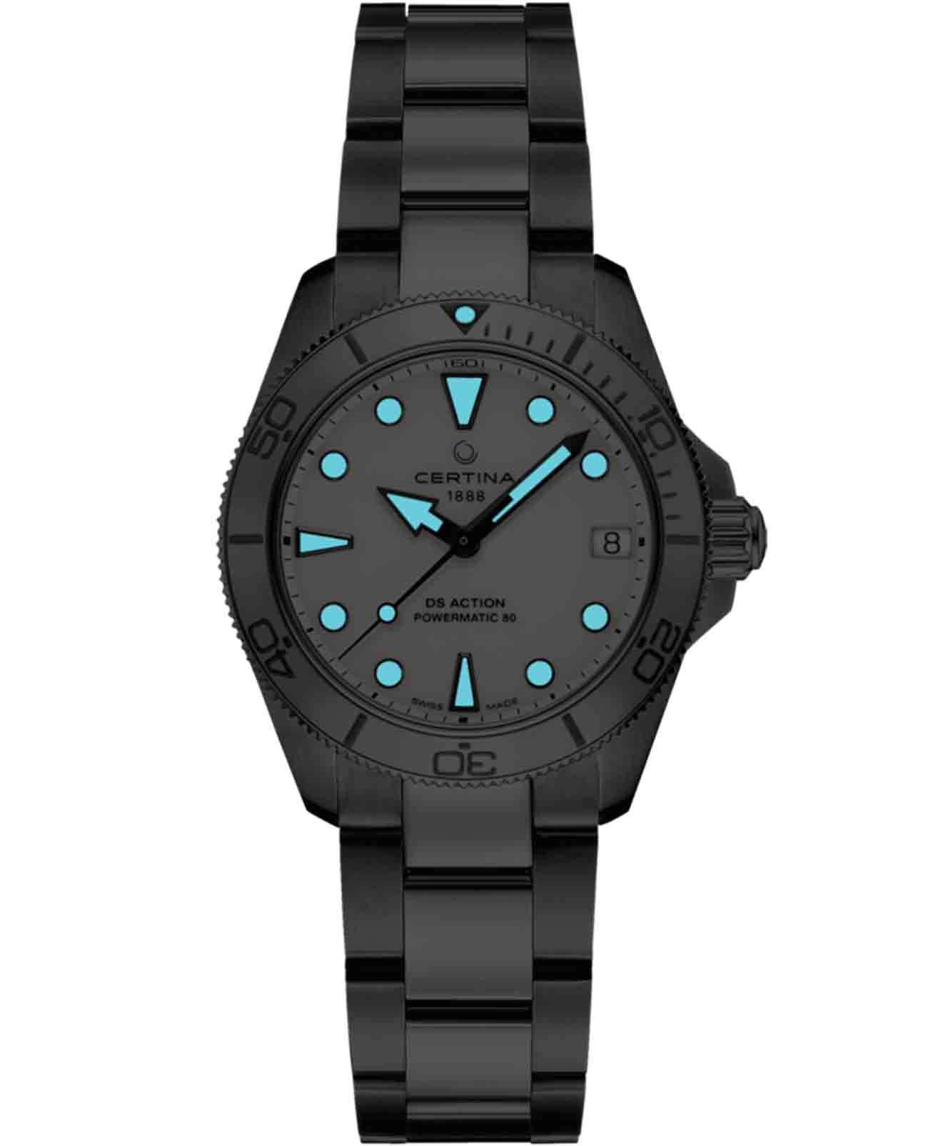 Certina Certina DS Action Lady C032.007.11.011.00 механические женские часы часы крупный план серебристый циферблата