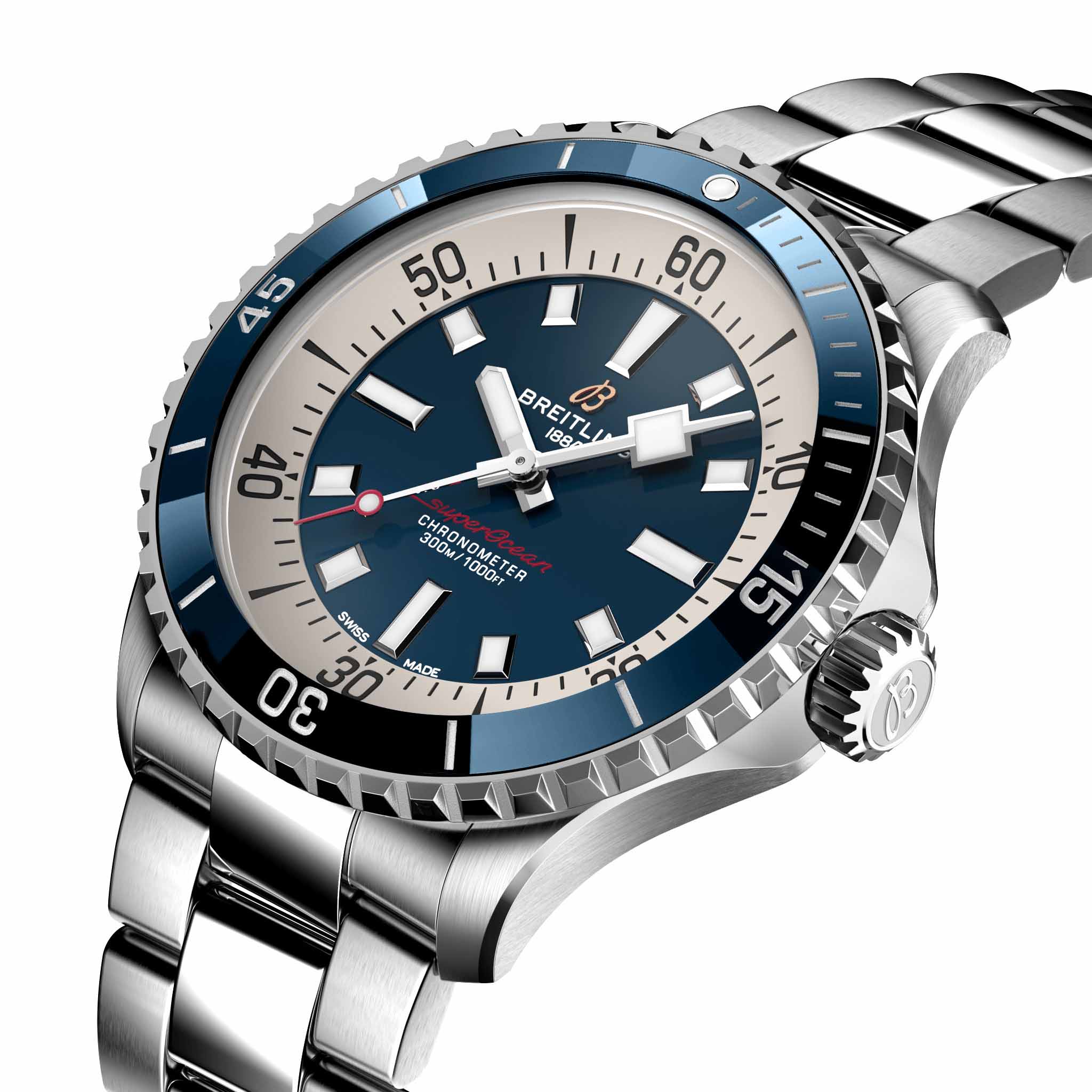Breitling Breitling Superocean Automatic 42 A17375E71C1A1 механические мужские часы часы крупный план  циферблата