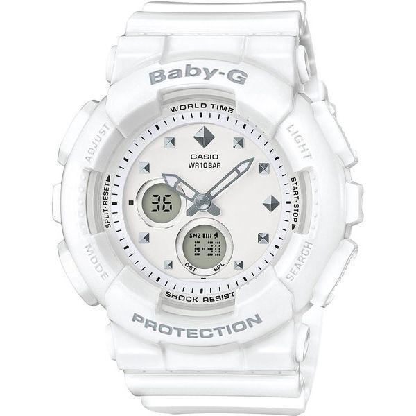 Casio Casio Baby-G BA-125-7A  BA-125-7A кварцевые женские часы белый циферблат, браслет пластик — вид спереди
