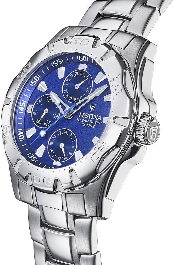 Festina Festina Multifuncion F16242/M,  испания мужские часы на браслете нержавеющая сталь 316l боковой вид