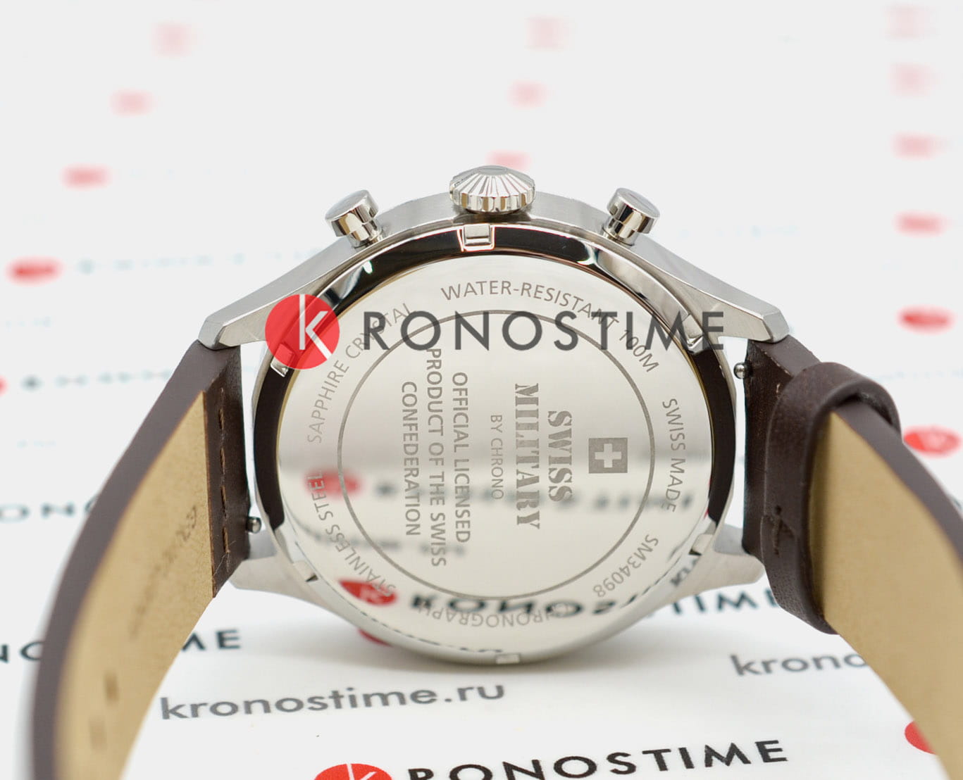 Swiss Military by Chrono Swiss Military by Chrono Vintage Chronograph SM34098.07,  швейцария мужские часы на браслете кожаный боковой вид
