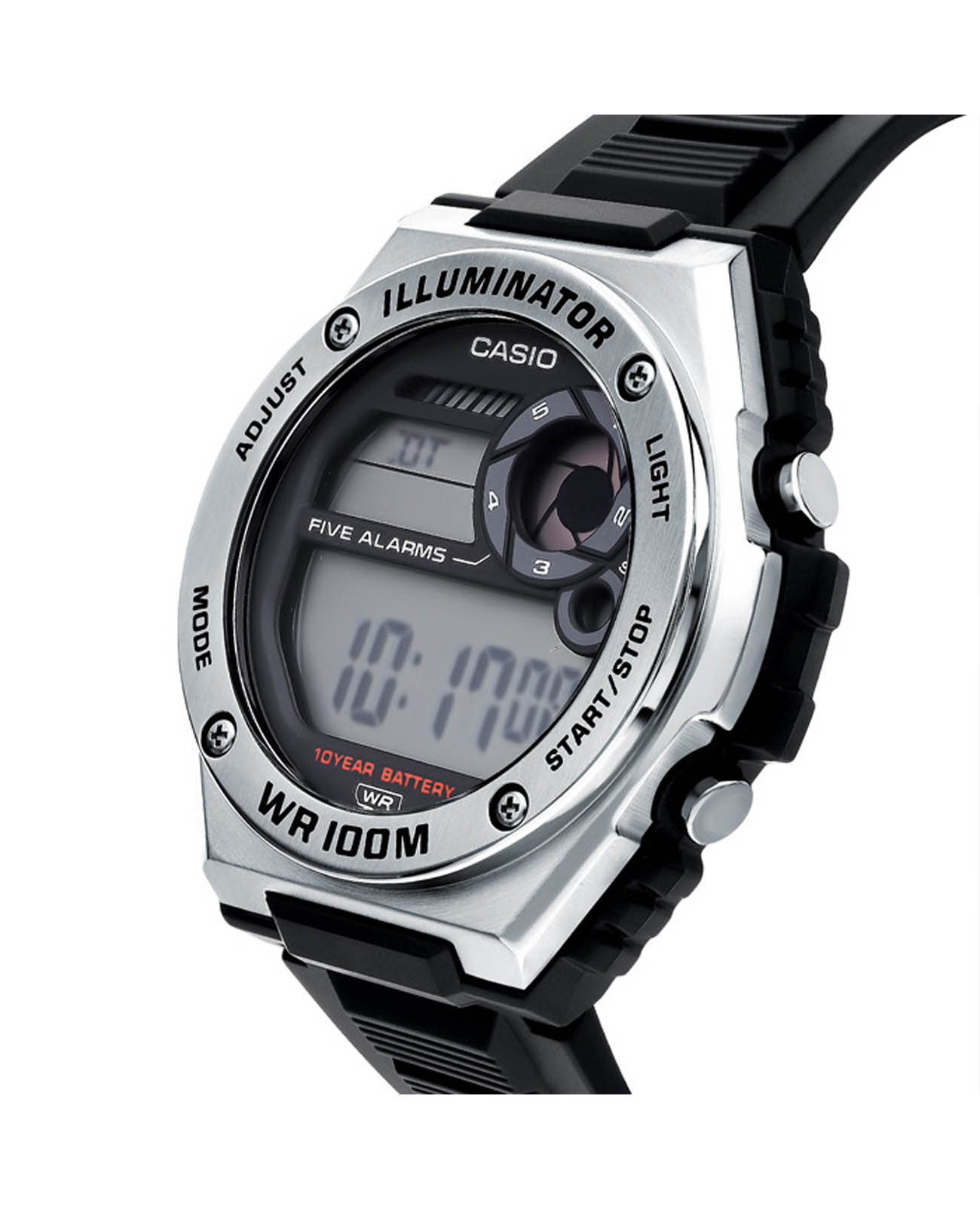Casio Casio Collection MWD-100H-1A,  япония мужские часы на браслете пластик боковой вид