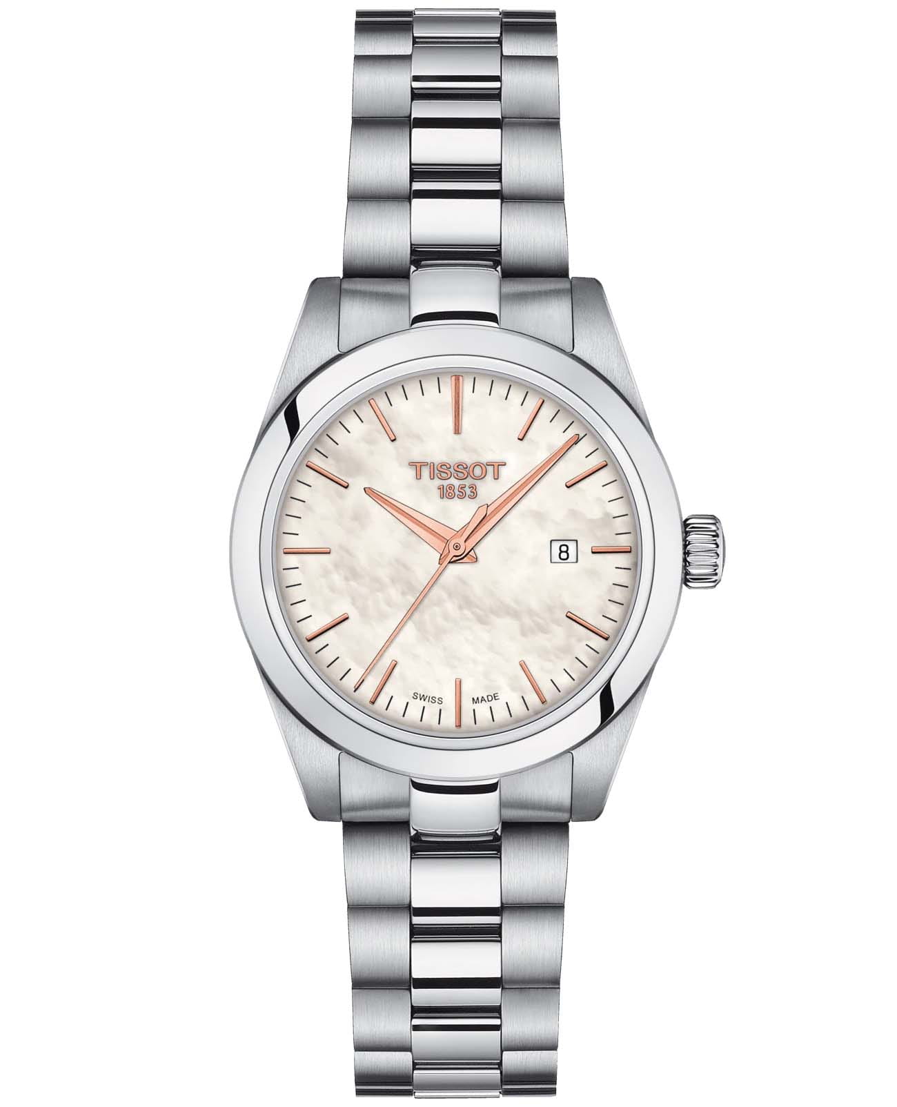 Tissot Tissot T-My Lady T132.010.11.111.00 T My Lady T1320101111100 кварцевые женские часы перламутровый циферблат, браслет нержавеющая сталь — вид спереди