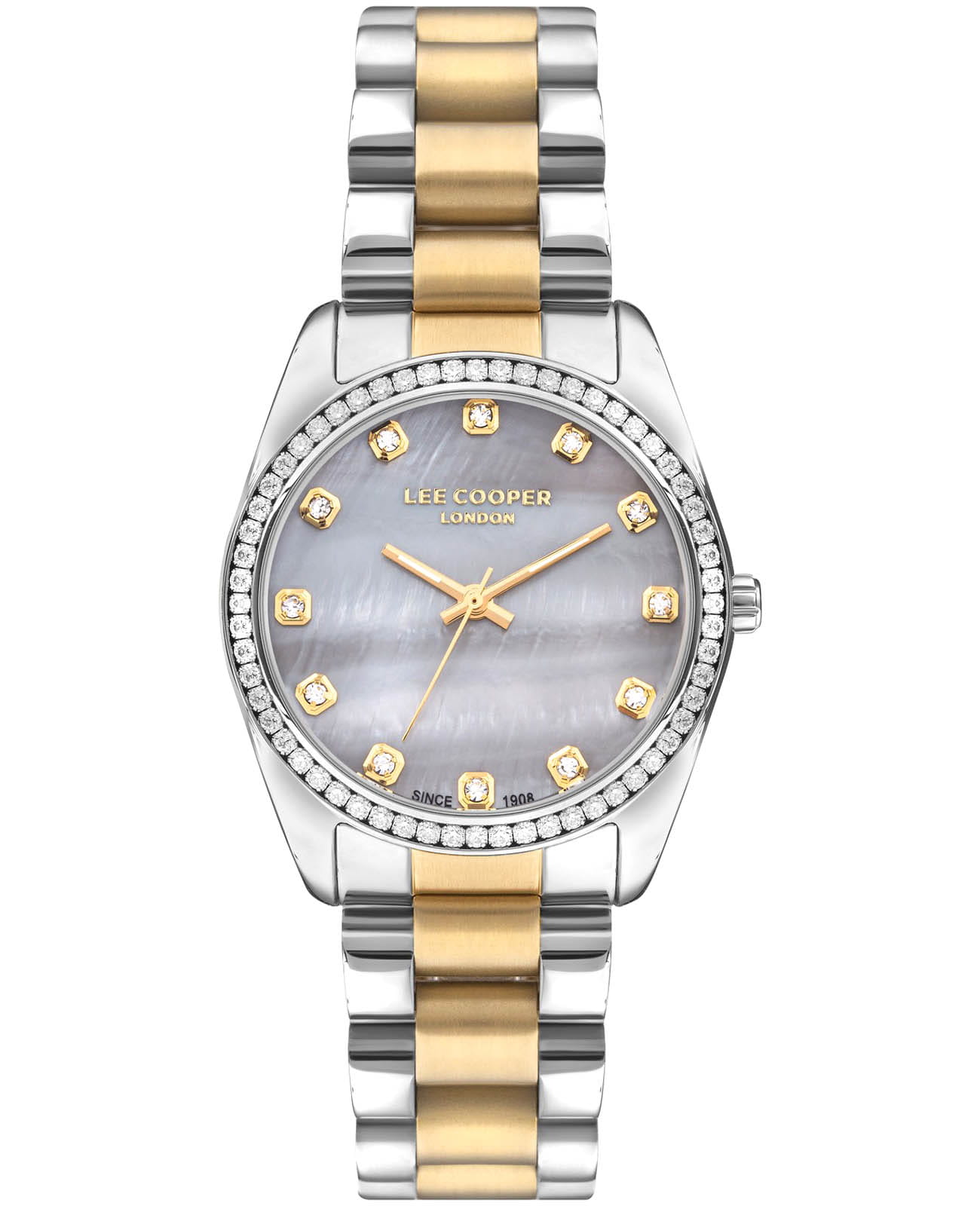 Lee Cooper Lee Cooper LC07478.260  LC07478.260 кварцевые женские часы серый циферблат, браслет нержавеющая сталь с ip-покрытием — вид спереди