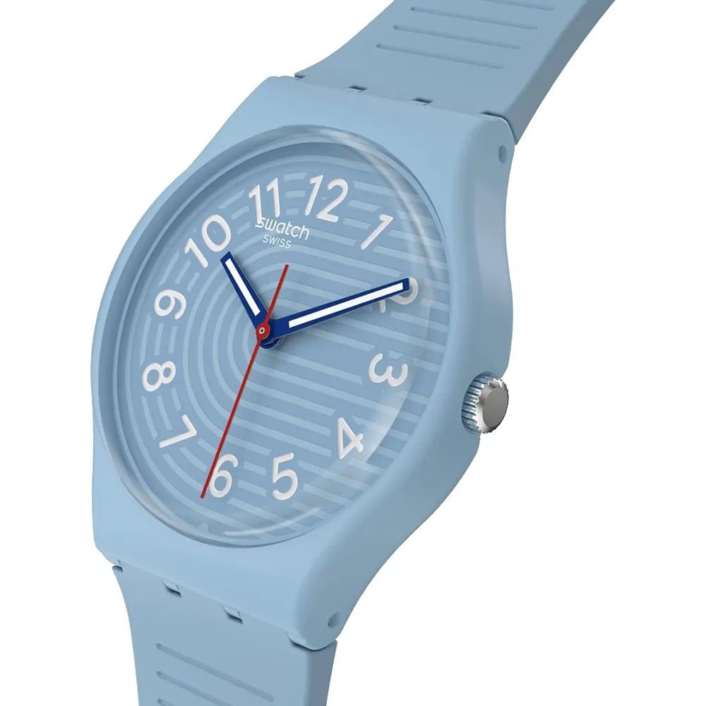Swatch Swatch Gent Biosourced Swatch Pay! SO28S104-5300 кварцевые женские часы часы крупный план голубой циферблата
