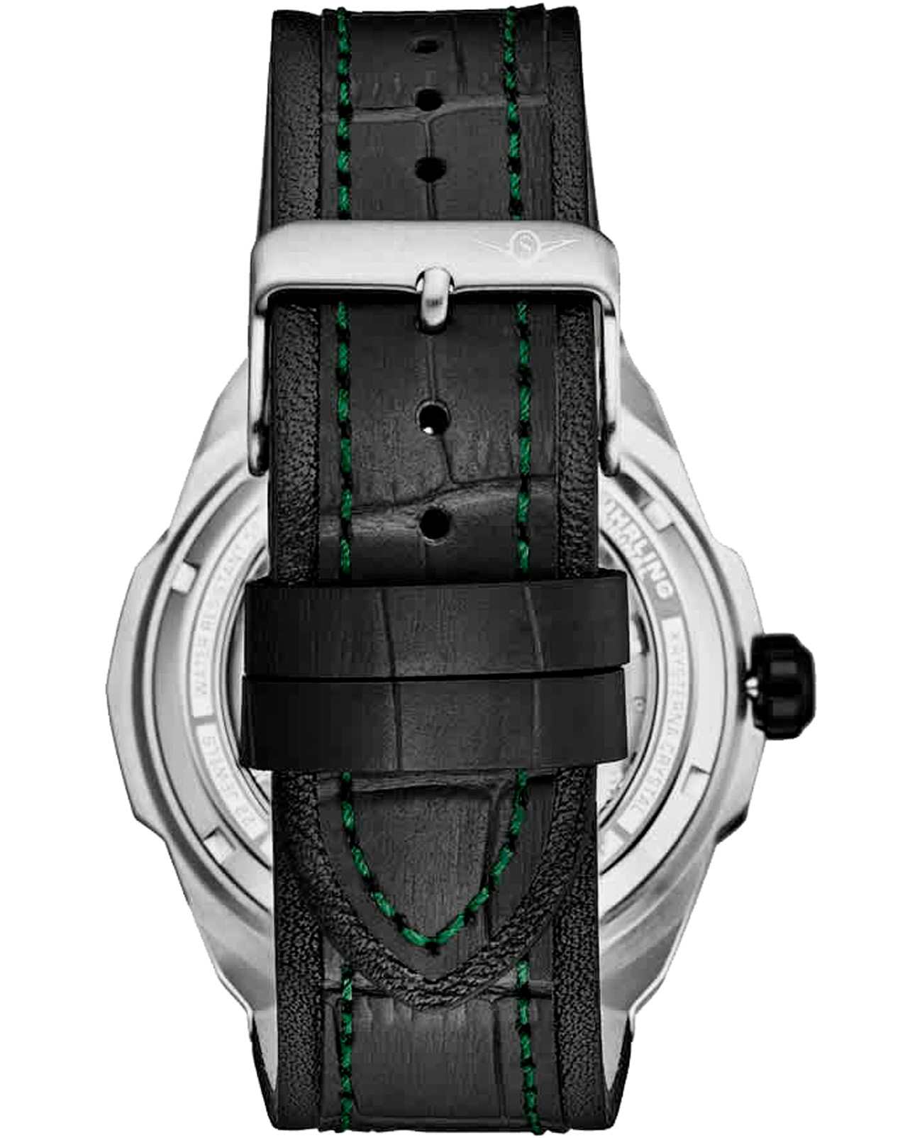 Stuhrling Stuhrling Navigator 1012.02,  сша мужские часы на браслете кожаный боковой вид