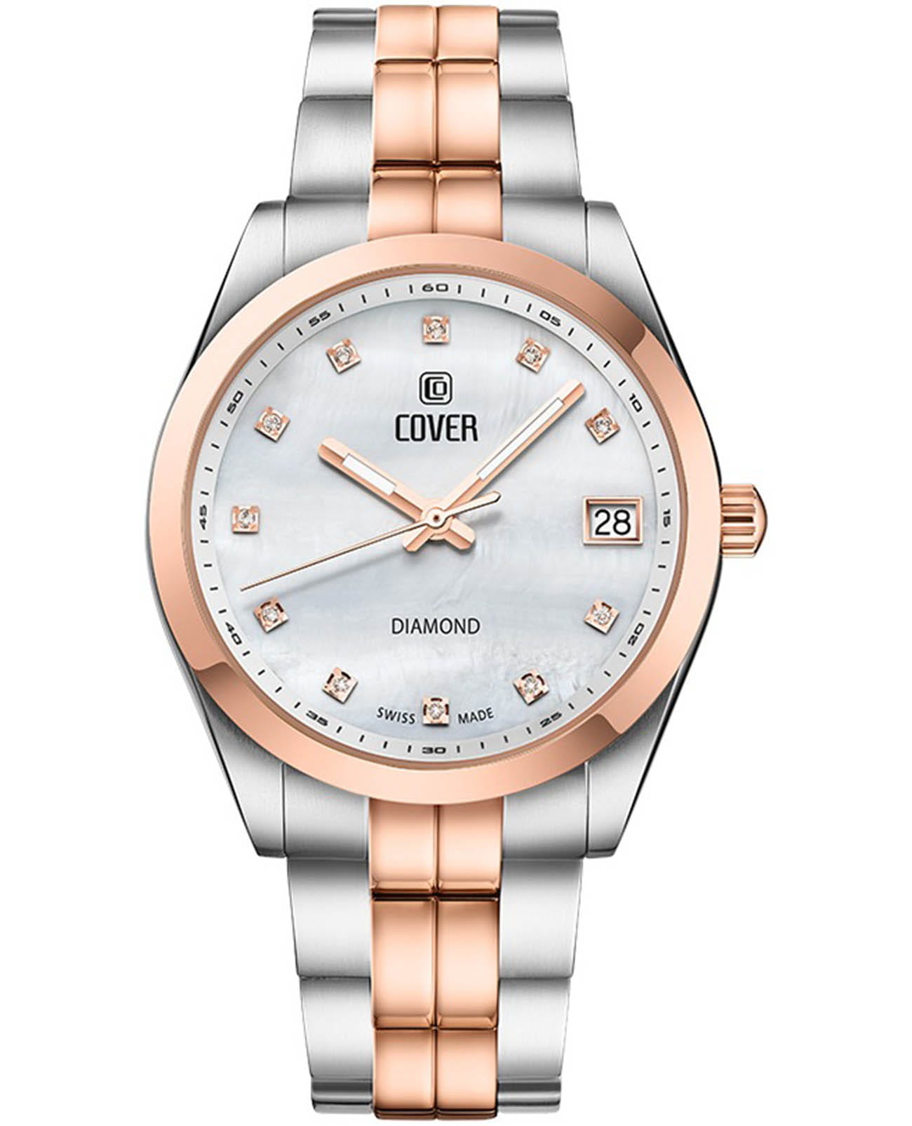 Cover Cover Andara Diamond CO210.05  CO210.05 кварцевые женские часы серебристый циферблат, браслет нержавеющая сталь с pvd-покрытием — вид спереди