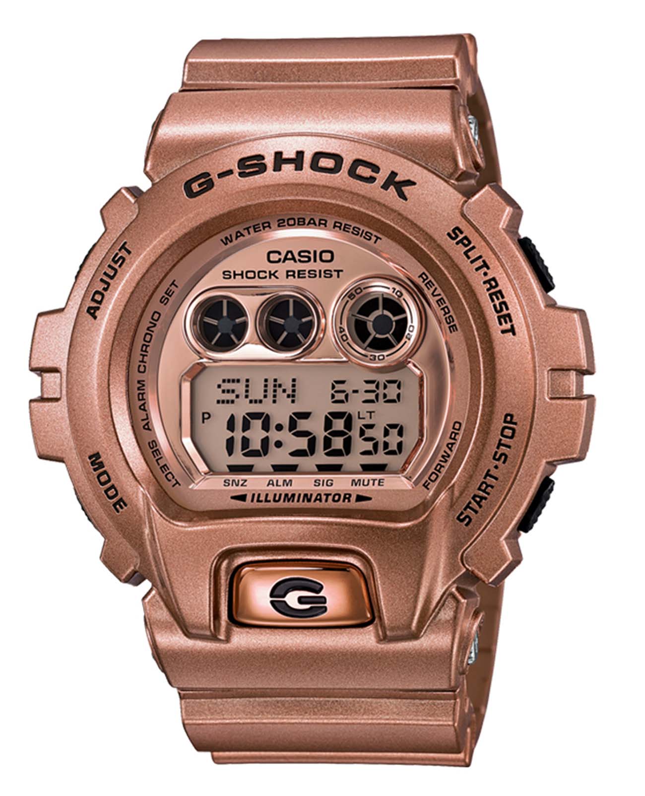 Casio Casio G-Shock GD-X6900GD-9DR  GD-X6900GD-9DR электронные мужские часы бежевый циферблат, браслет пластик — вид спереди