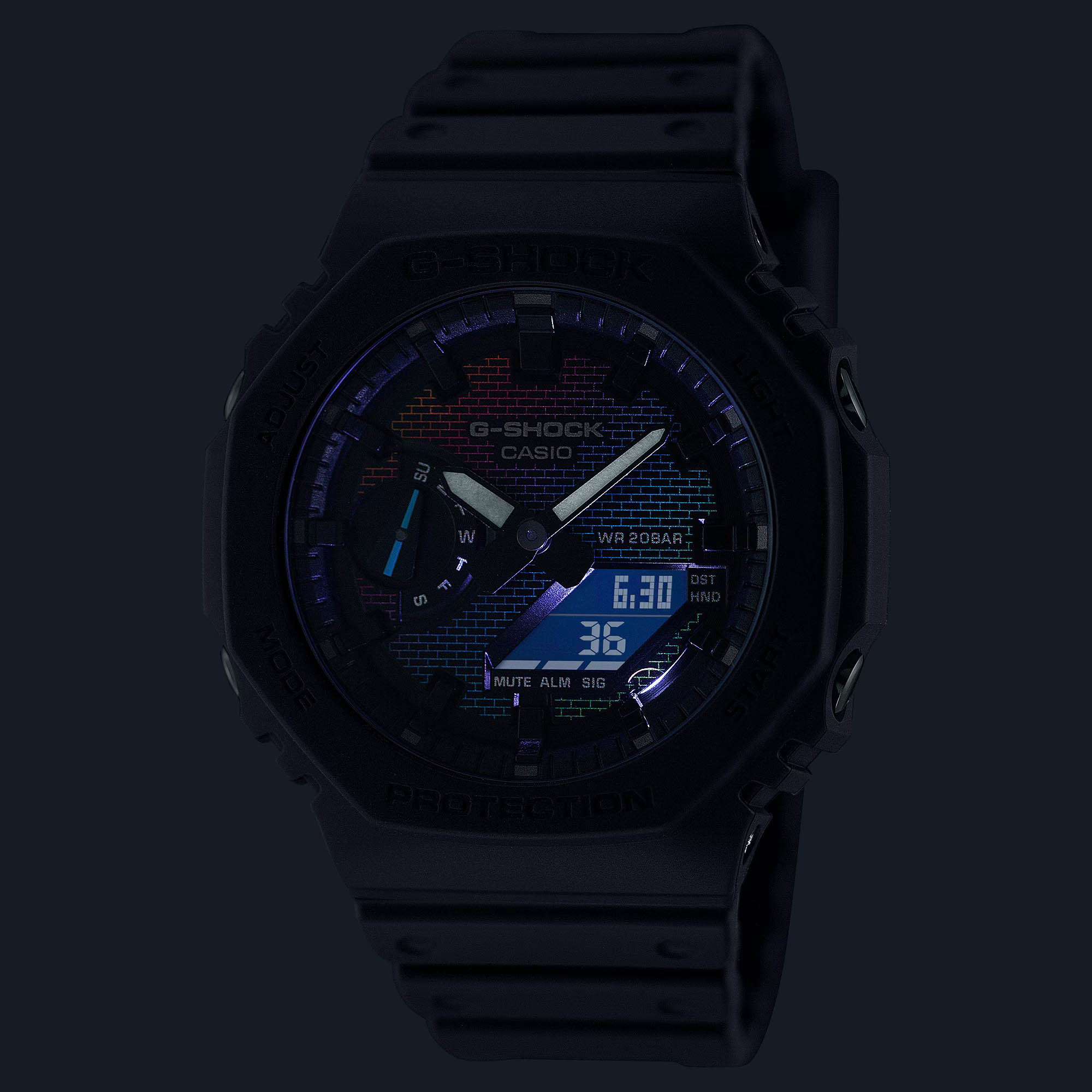 Casio Casio G-Shock GA-2100RW-1A мужские часы  циферблат на запястье