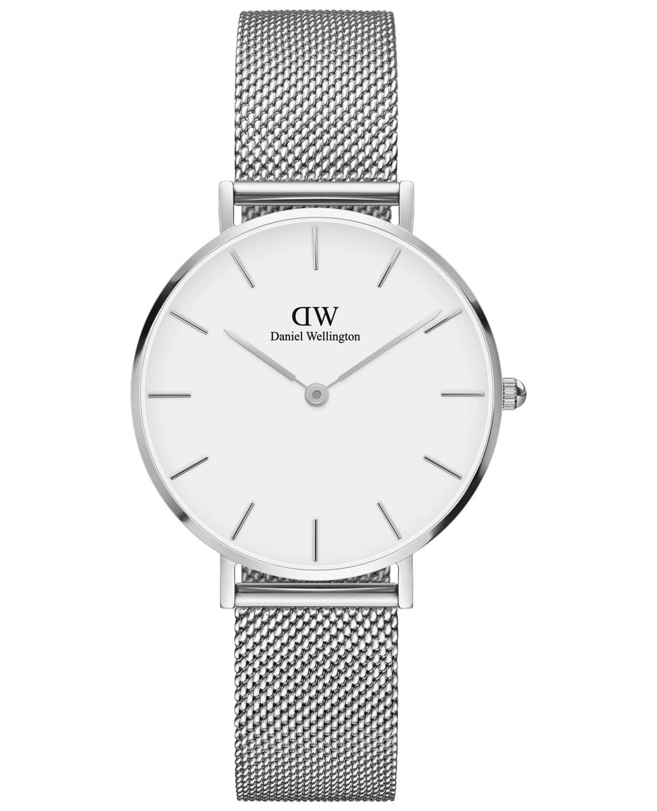 Daniel Wellington Daniel Wellington Petite Sterling DW00100164  DW00100164 кварцевые женские часы белый циферблат, браслет нержавеющая сталь — вид спереди