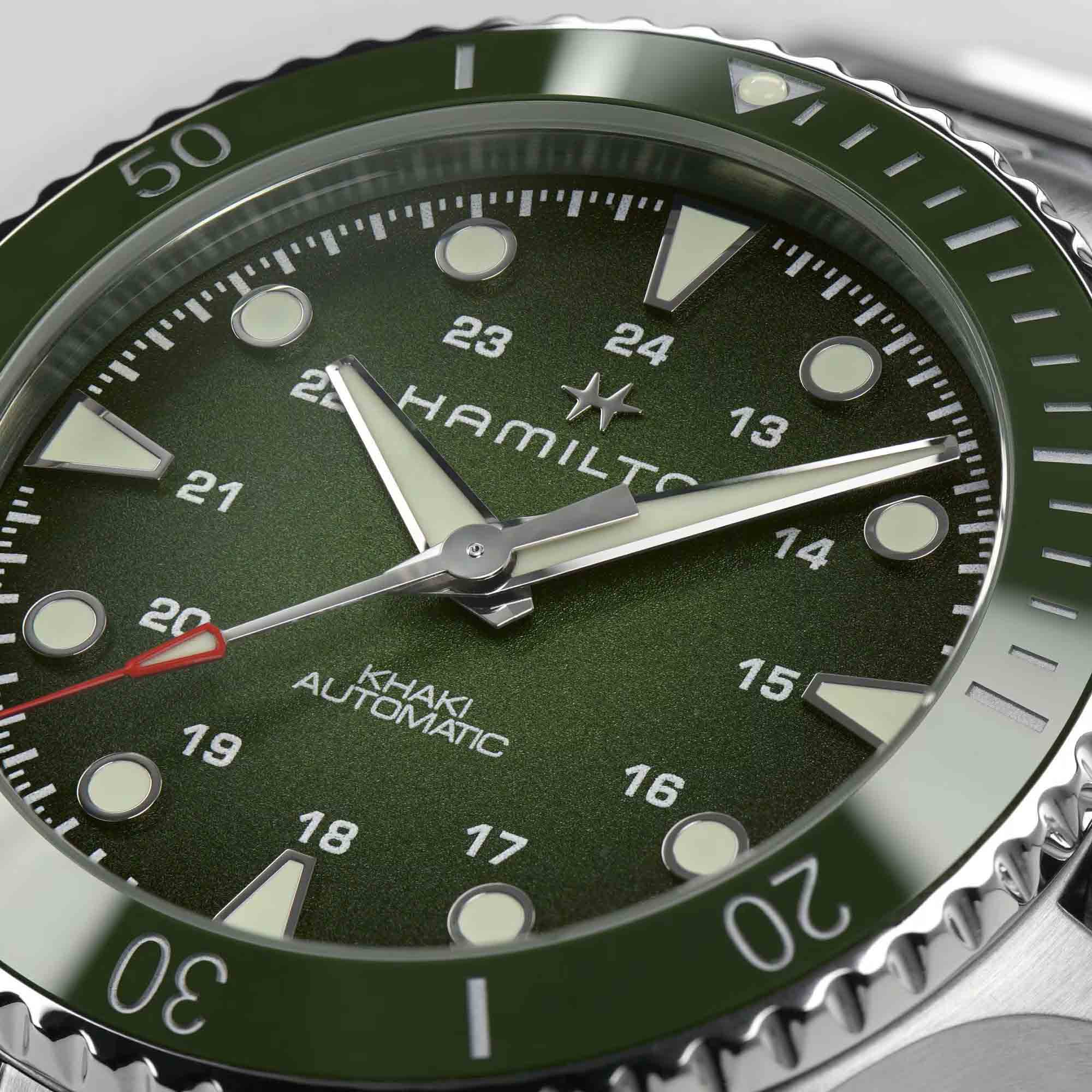 Оригинальные часы Hamilton Hamilton Khaki Navy Scuba Automatic H82525160 механические калибр механизма h-10 общий вид