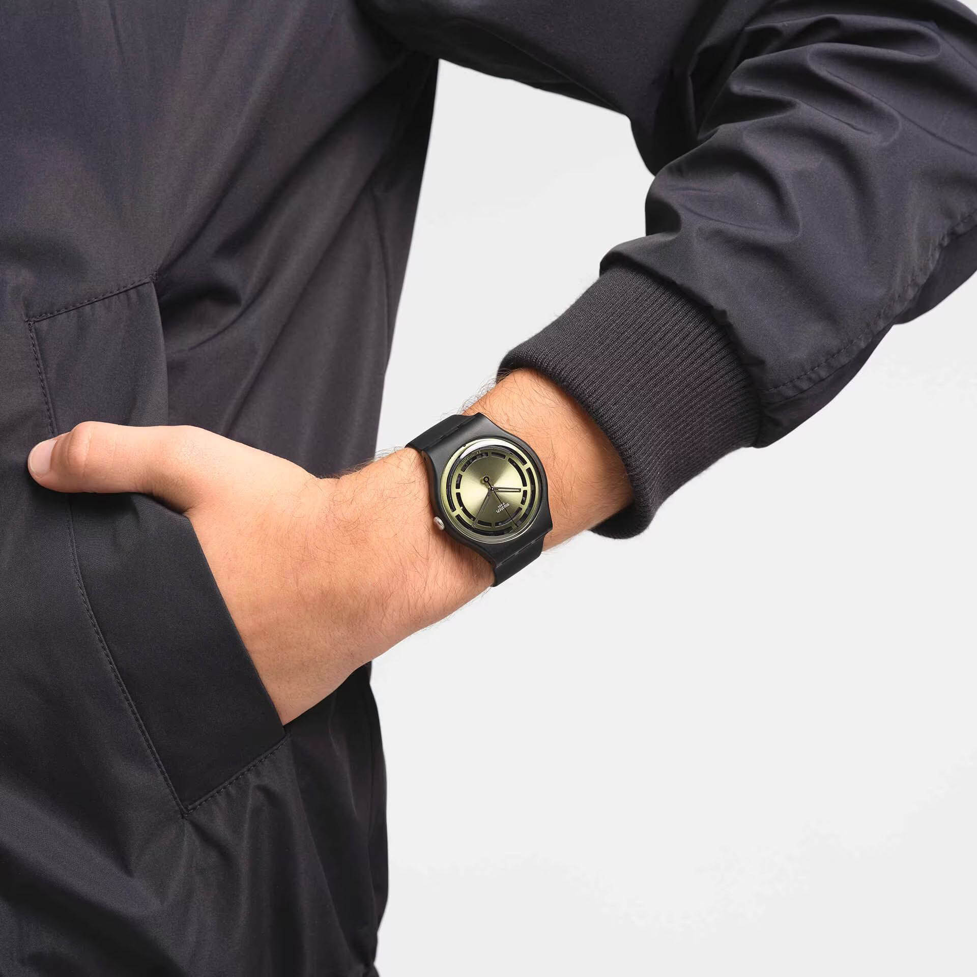 Swatch Swatch New Gent Bioceramic Standard SO32B117 мужские часы голубой циферблат на запястье