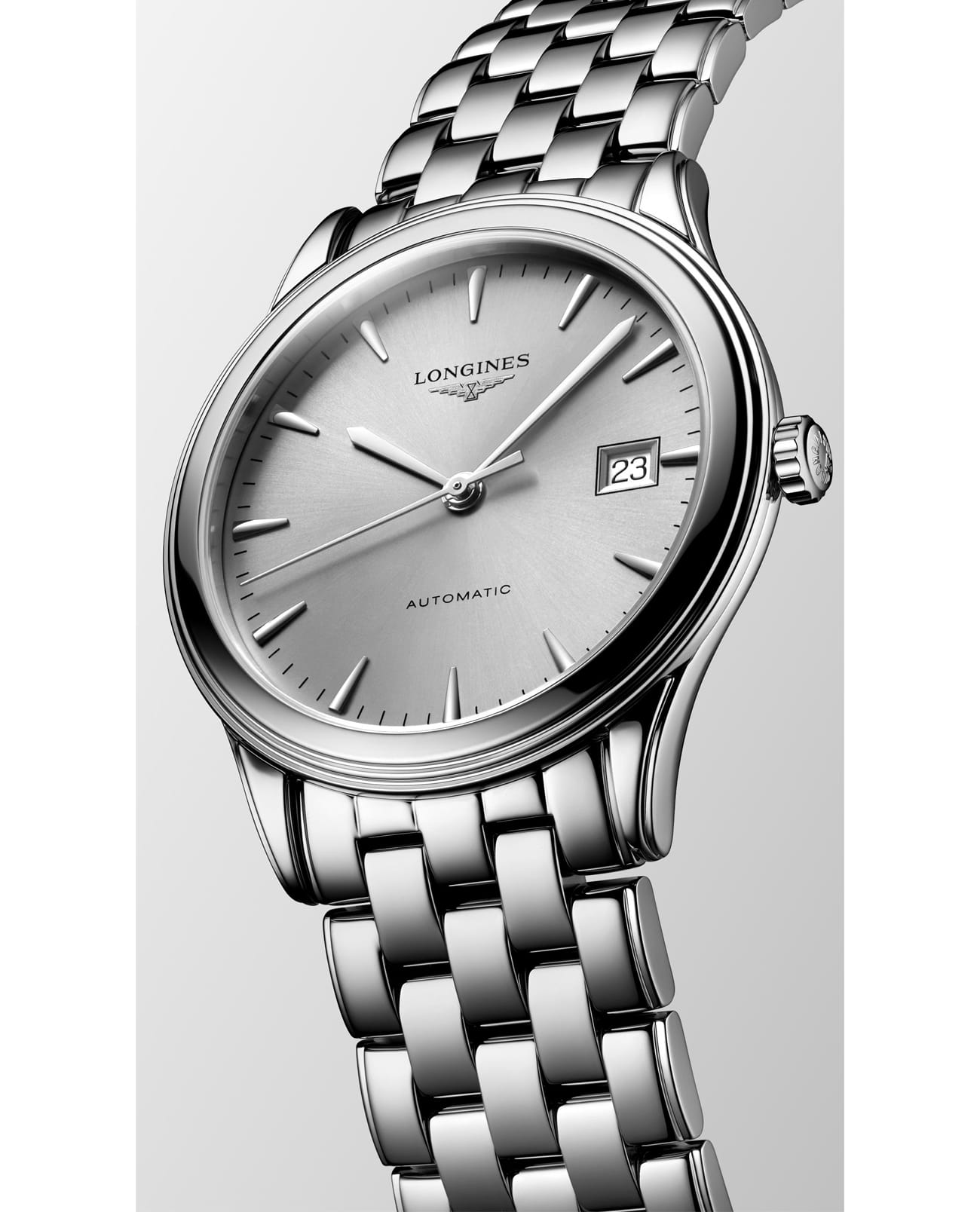 Longines Longines Flagship L4.974.4.72.6, flagship швейцария мужские часы на браслете нержавеющая сталь боковой вид