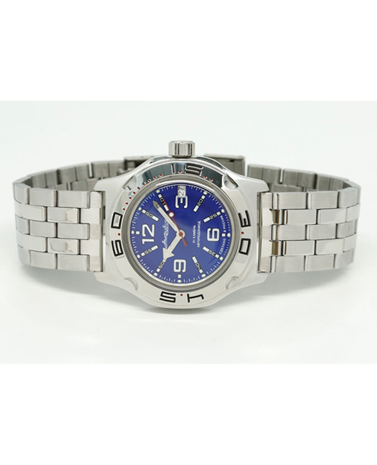 Восток Восток Амфибия Классика 100316 мужские часы синий циферблат на запястье