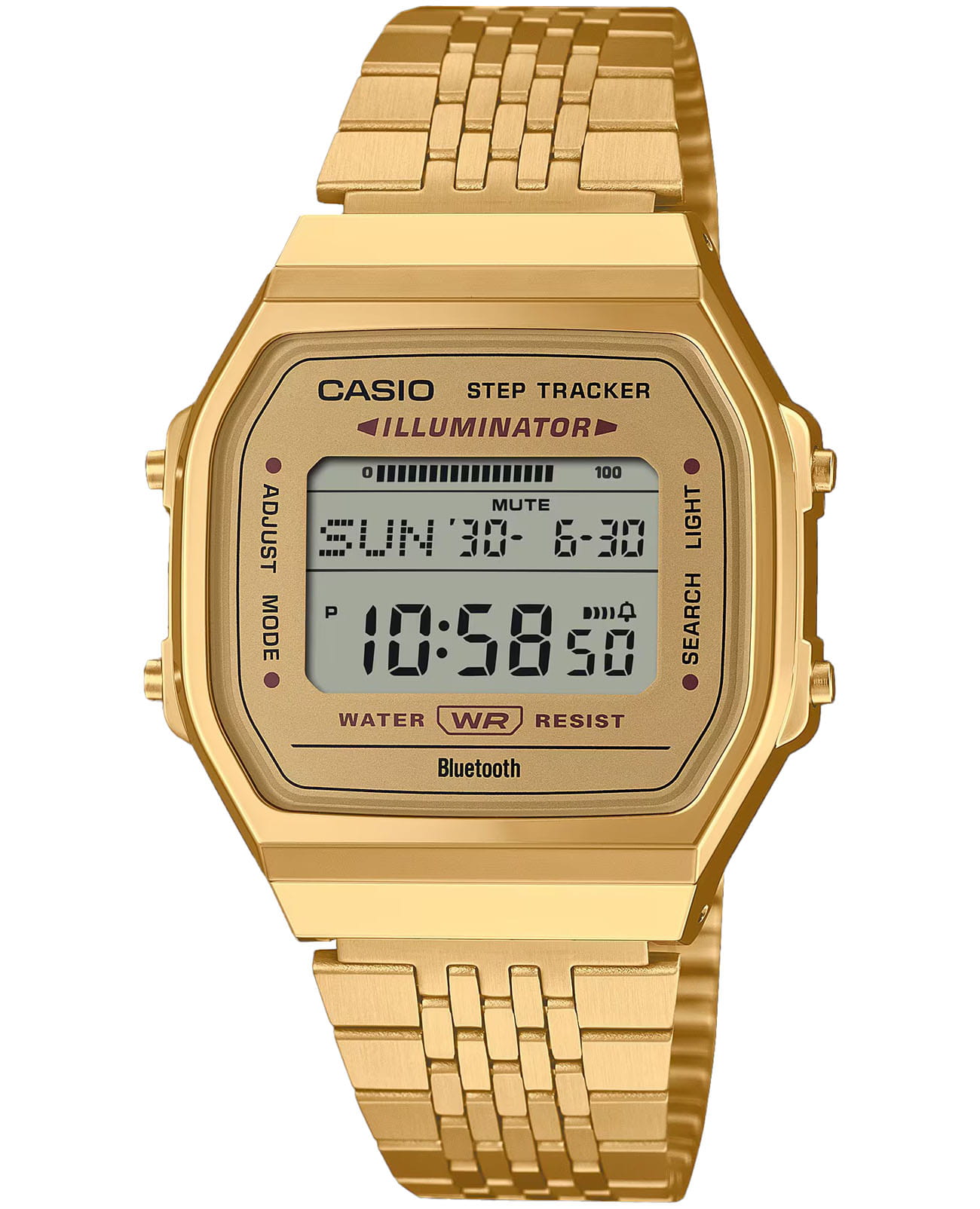 Casio Casio Vintage ABL-100WEG-9A  ABL-100WEG-9A кварцевые мужские часы  циферблат, браслет нержавеющая сталь с ip-покрытием — вид спереди
