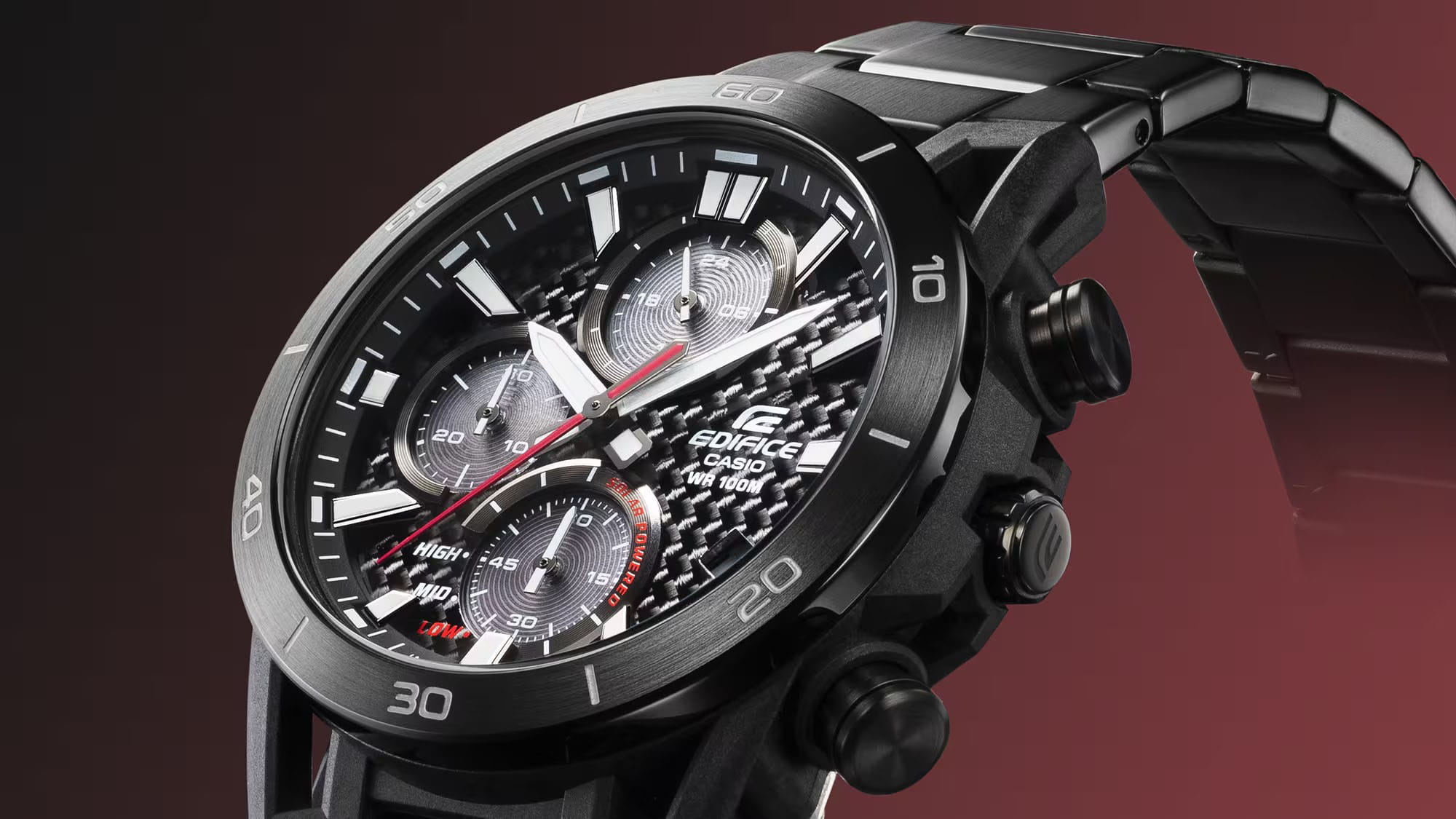 Casio Casio Edifice EQS-960DC-1AVUDF (EQS-960DC-1AV), edifice япония мужские часы на браслете нержавеющая сталь боковой вид