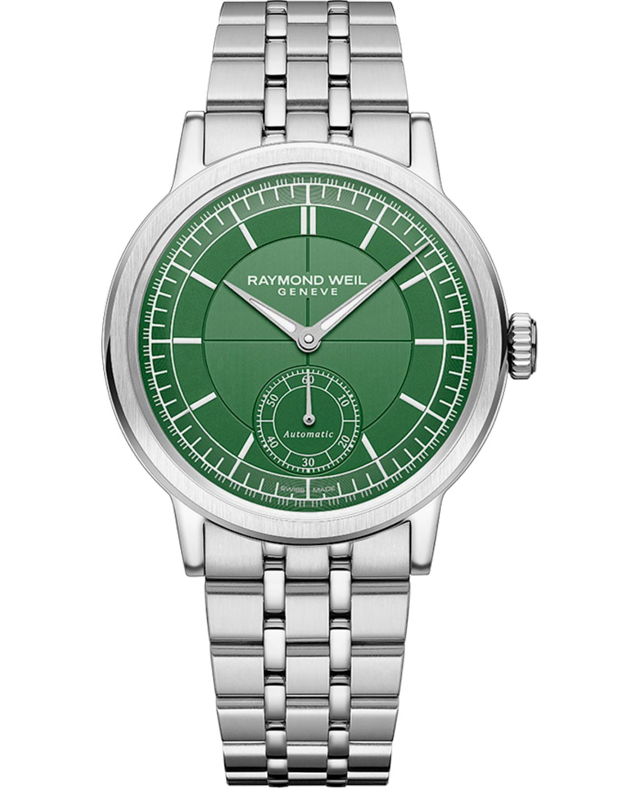 Raymond Weil Raymond Weil Millesime 2930-ST-52001  2930-ST-52001 механические мужские часы зеленый циферблат, браслет нержавеющая сталь — вид спереди