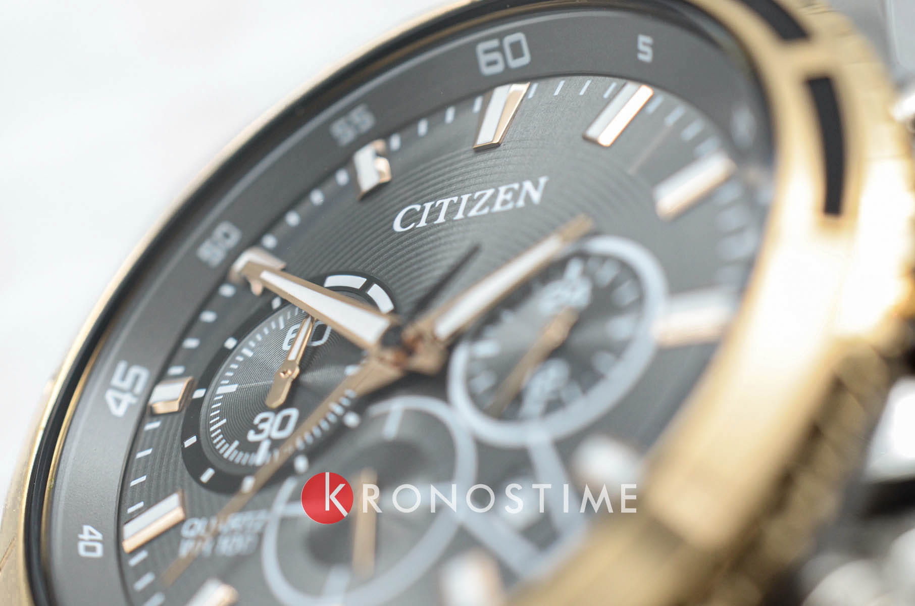 Citizen Citizen Chronograph AN8204-59H кварцевые мужские часы часы крупный план серый циферблата