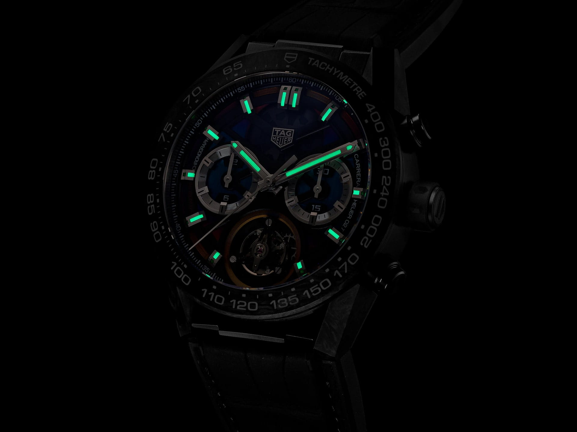 Оригинальные часы TAG Heuer Tag Heuer Carrera Polychrome CAR5A8AF.FC6415 механические калибр механизма calibre heuer02t cosc общий вид