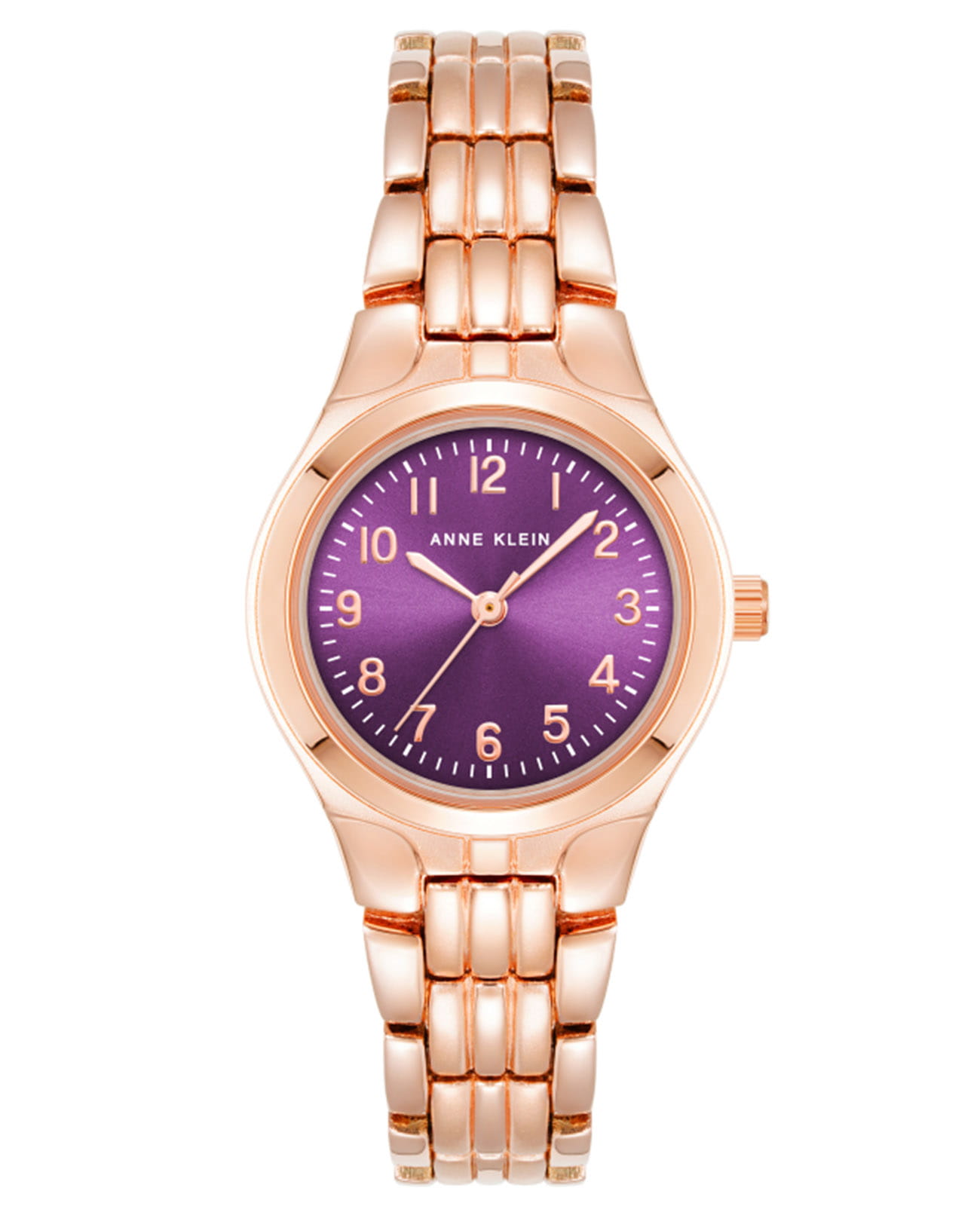 Anne Klein Anne Klein Metals 5490MVRG  5490MVRG кварцевые женские часы фиолетовый циферблат, браслет сталь с ip покрытием — вид спереди