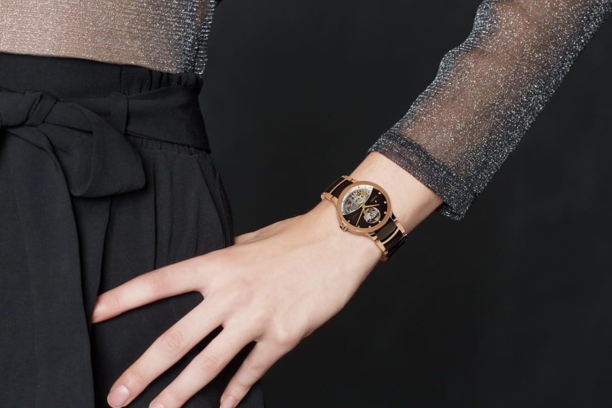 Rado Rado Centrix Automatic Diamonds Open Heart R30248712 женские часы коричневый циферблат на запястье