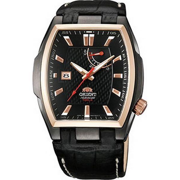 Orient Orient FDAG001B (FFDAG001B)  FFDAG001B механические мужские часы черный циферблат, браслет кожа + текстиль — вид спереди
