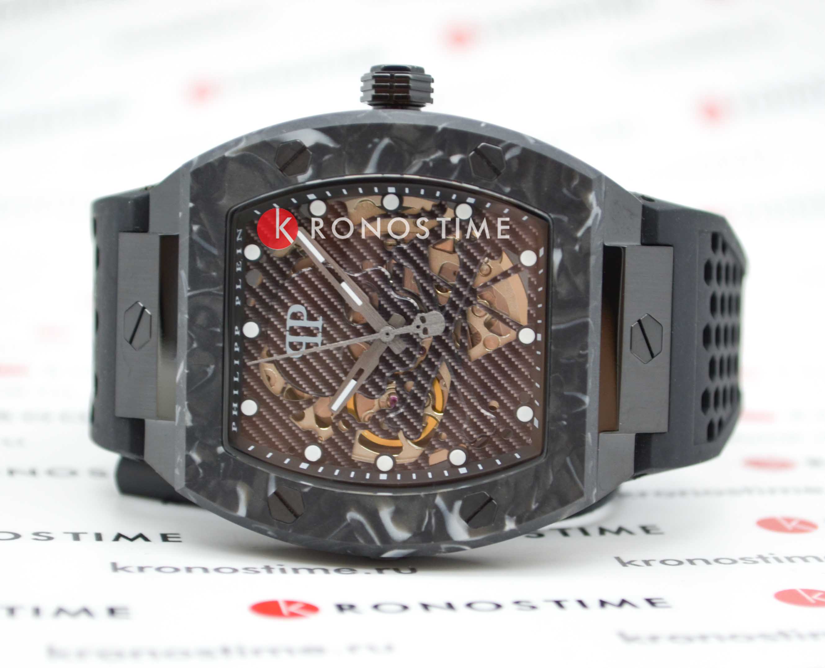 Philipp Plein Philipp Plein The Skeleton PWBAA0221 механические мужские часы часы крупный план черный циферблата