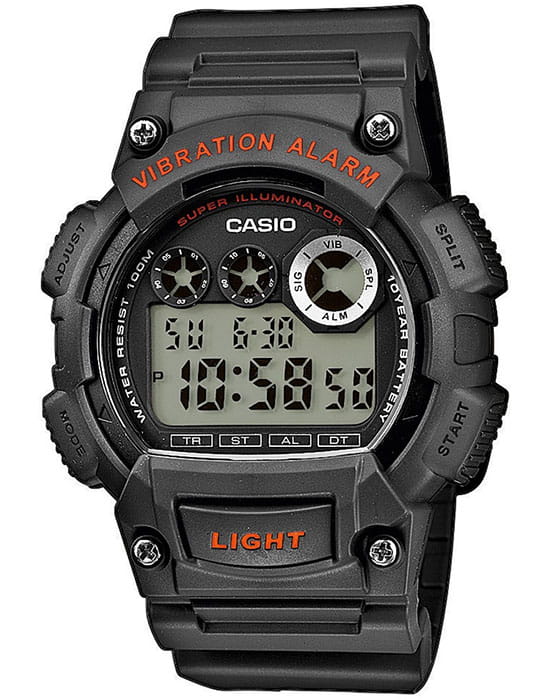 Casio Casio Collection W-735H-8A  W-735H-8A кварцевые мужские часы черный циферблат, браслет пластик — вид спереди