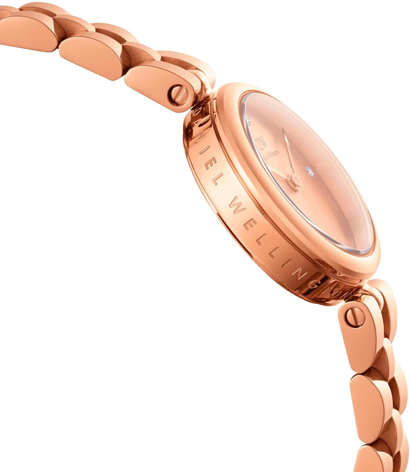 Daniel Wellington Daniel Wellington Elan Lumine Unitone Rose Gold DW00100720,  швеция женские часы на браслете нержавеющая сталь с pvd-покрытием боковой вид