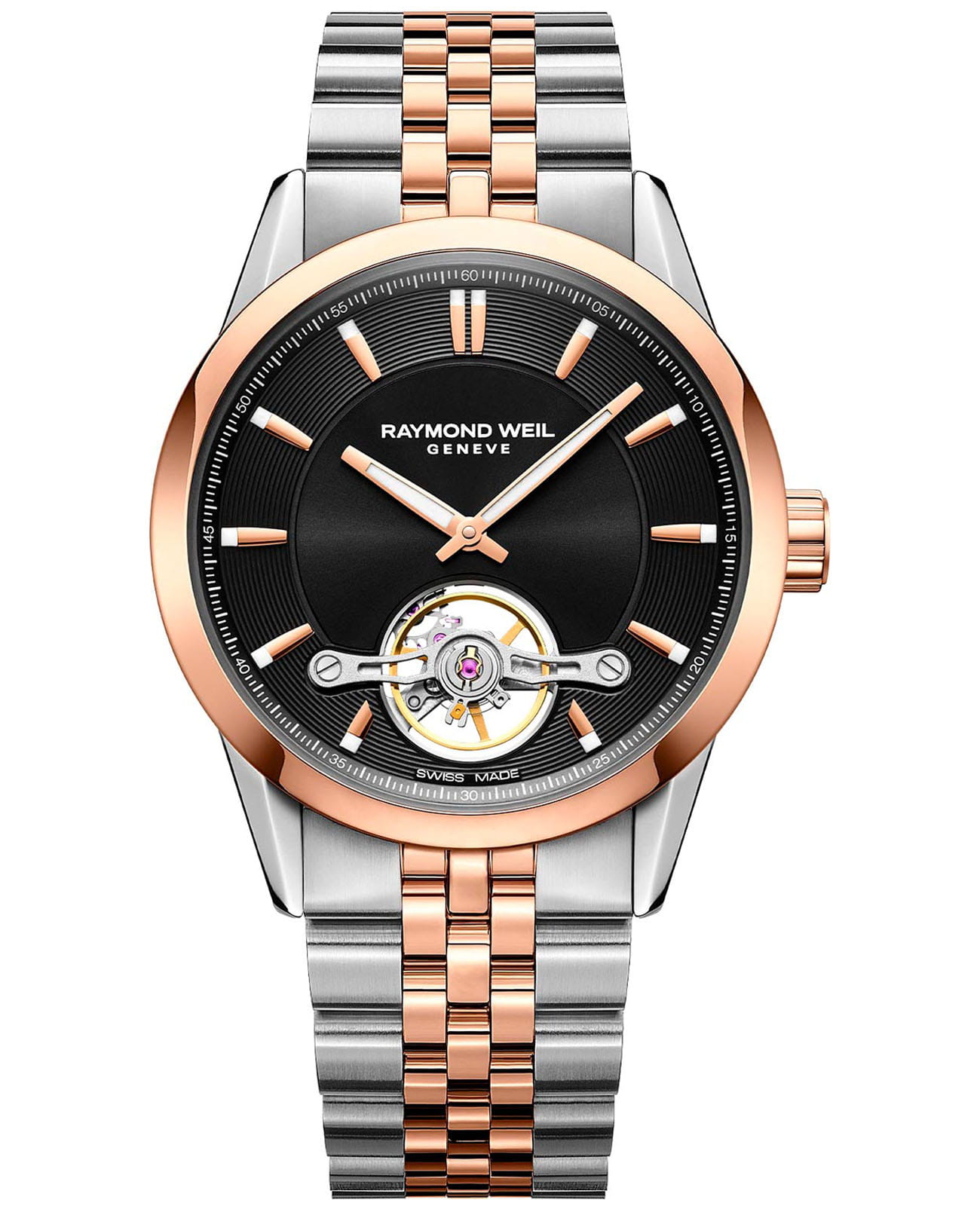 Raymond Weil Raymond Weil 2781-SP5-20051  2781-SP5-20051 механические мужские часы черный циферблат, браслет нержавеющая сталь с pvd-покрытием — вид спереди