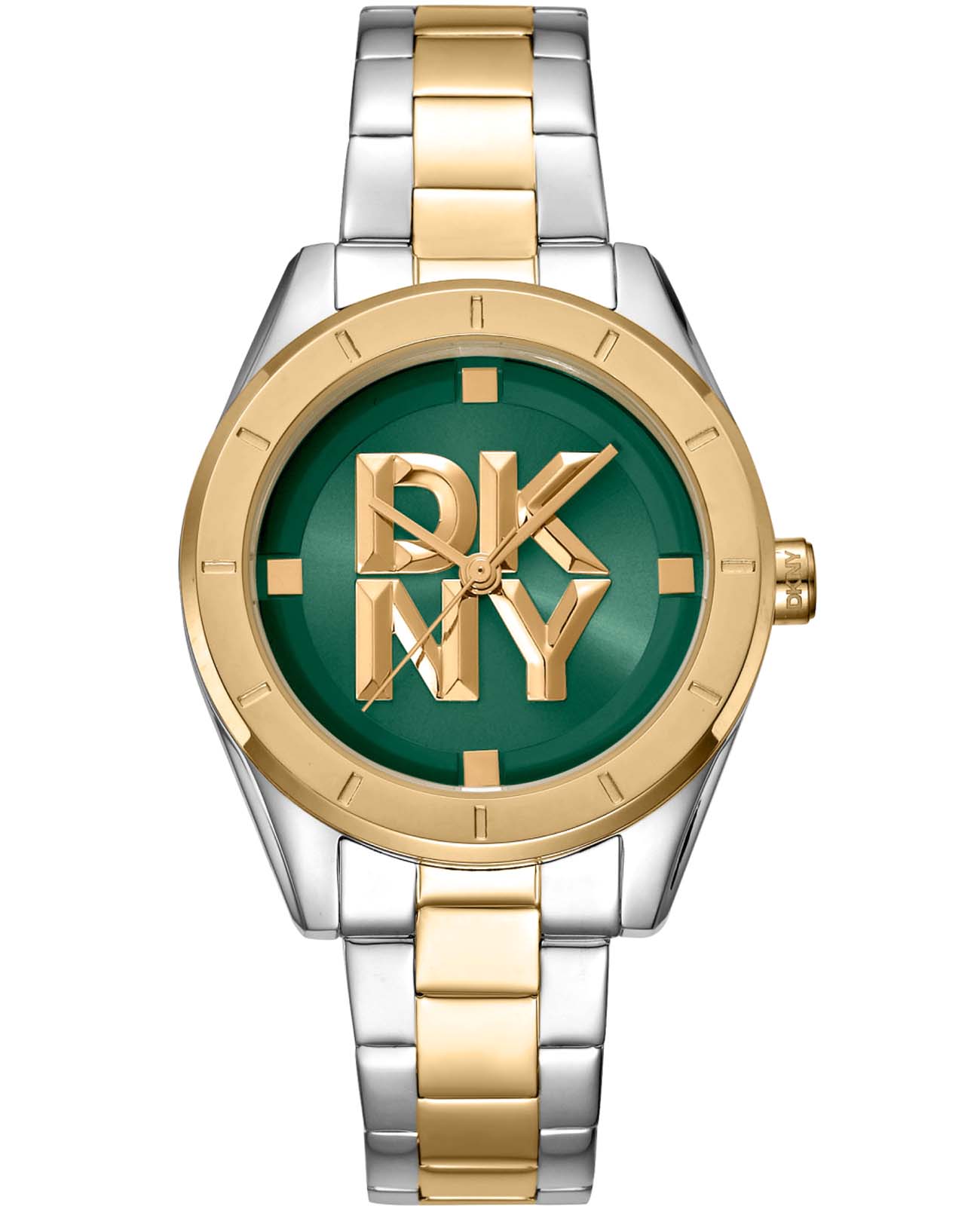 DKNY DKNY Chambers Midi DK1L016M0095  DK1L016M0095 кварцевые женские часы зеленый циферблат, браслет нержавеющая сталь с ip-покрытием — вид спереди