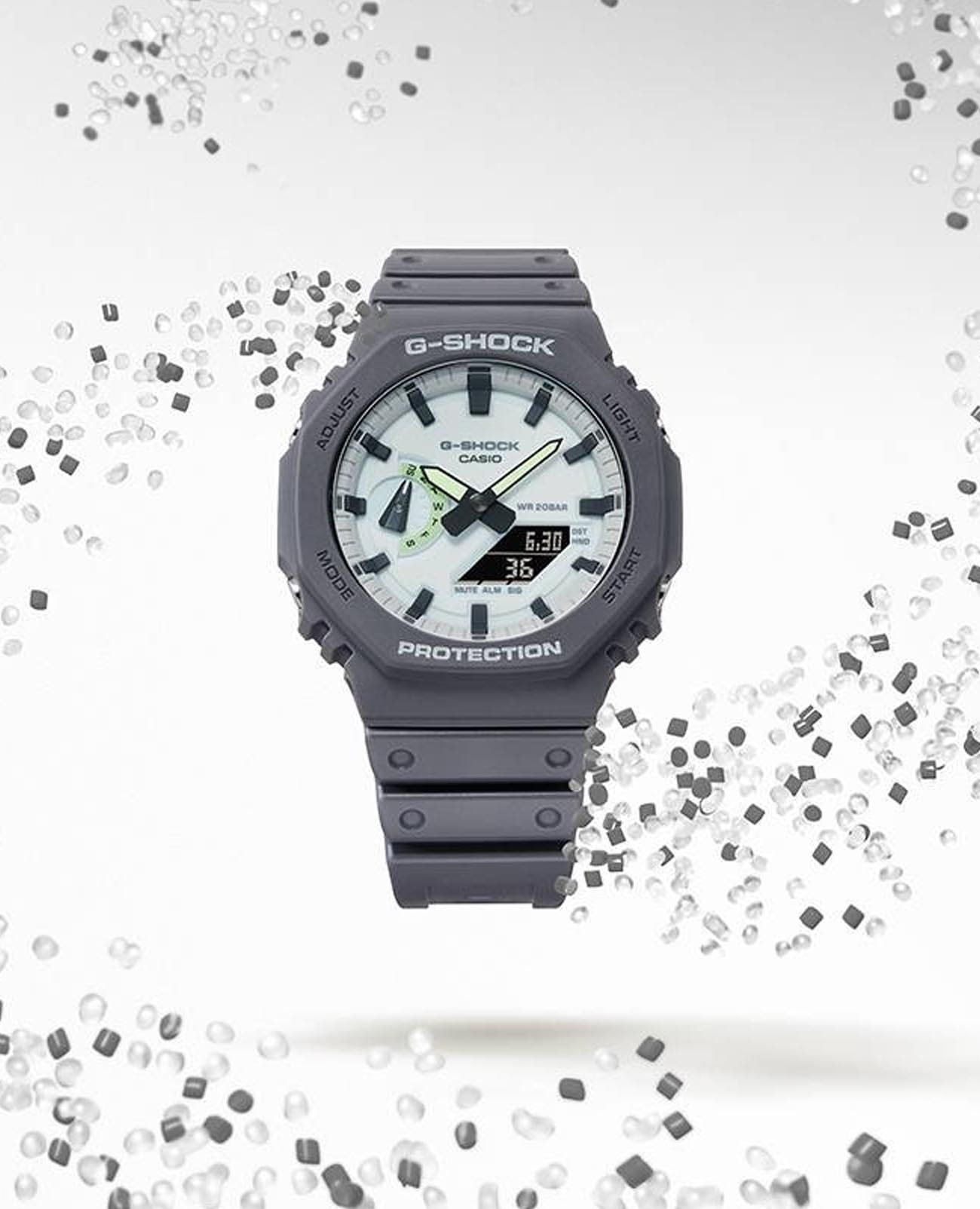 Casio Casio G-Shock GA-2100HD-8ADR (GA-2100HD-8A), g-shock япония мужские часы на браслете полимер боковой вид