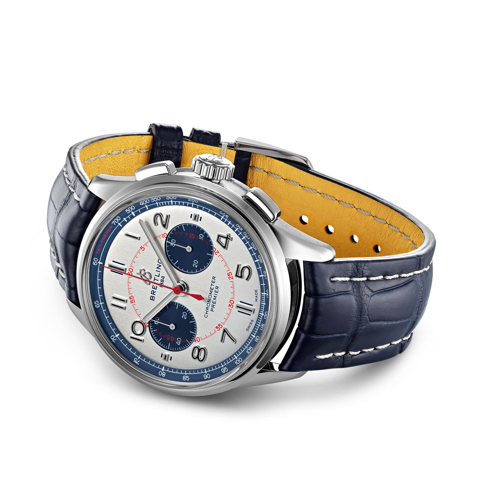 Breitling Breitling Premier B01 Chronograph 42 Bentley Mulliner Limited Edition AB0118A71G1P1, premier швейцария мужские часы на браслете кожаный боковой вид