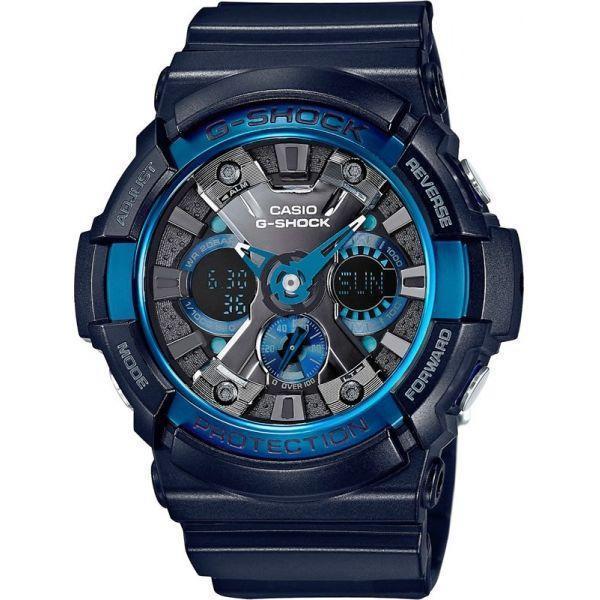 Casio Casio G-Shock GA-200CB-1A GA GA-200CB-1A электронные мужские часы серый циферблат, браслет пластик — вид спереди
