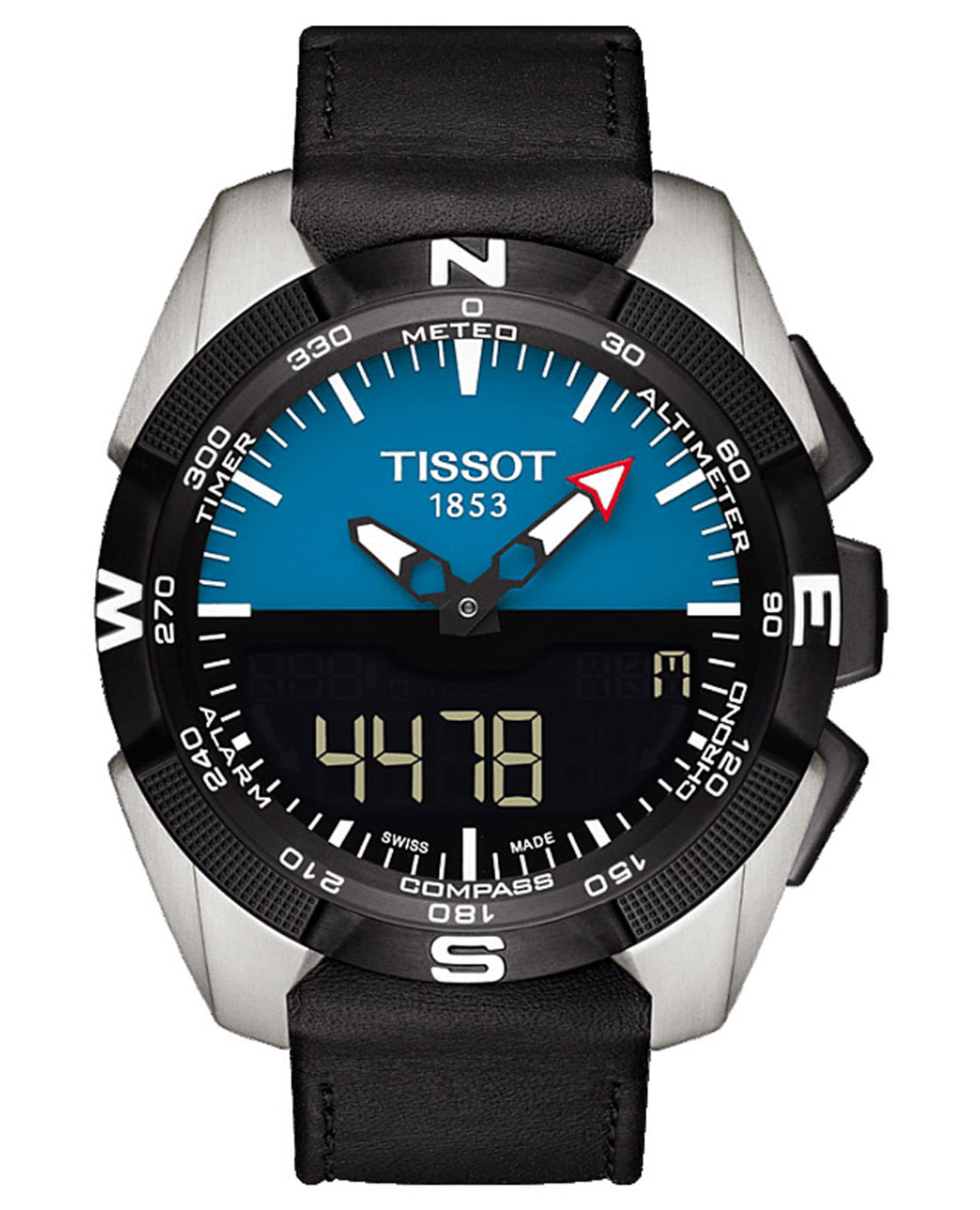 Tissot Tissot T-Touch Expert Solar T091.420.46.041.00 T Touch T0914204604100 кварцевые мужские часы  циферблат, браслет кожаный — вид спереди