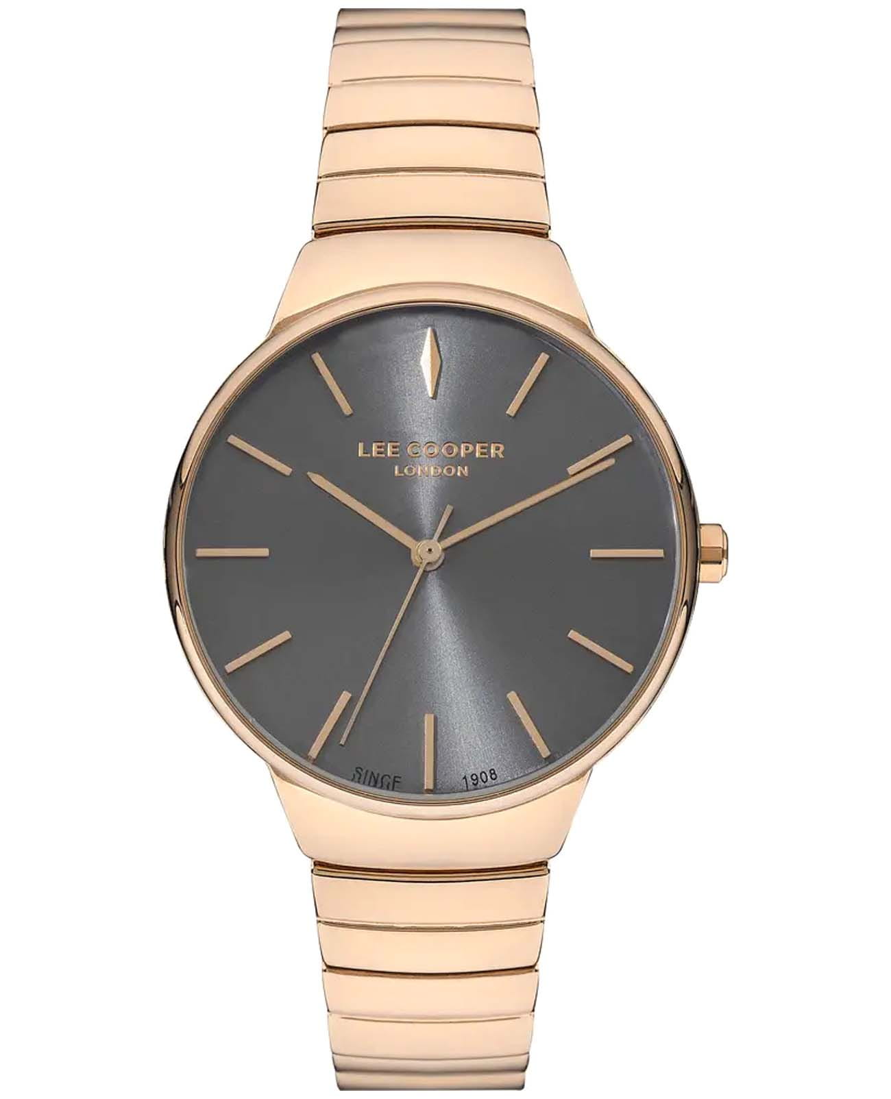 Lee Cooper Lee Cooper LC07342.460  LC07342.460 кварцевые женские часы серый циферблат, браслет нержавеющая сталь с ip-покрытием — вид спереди