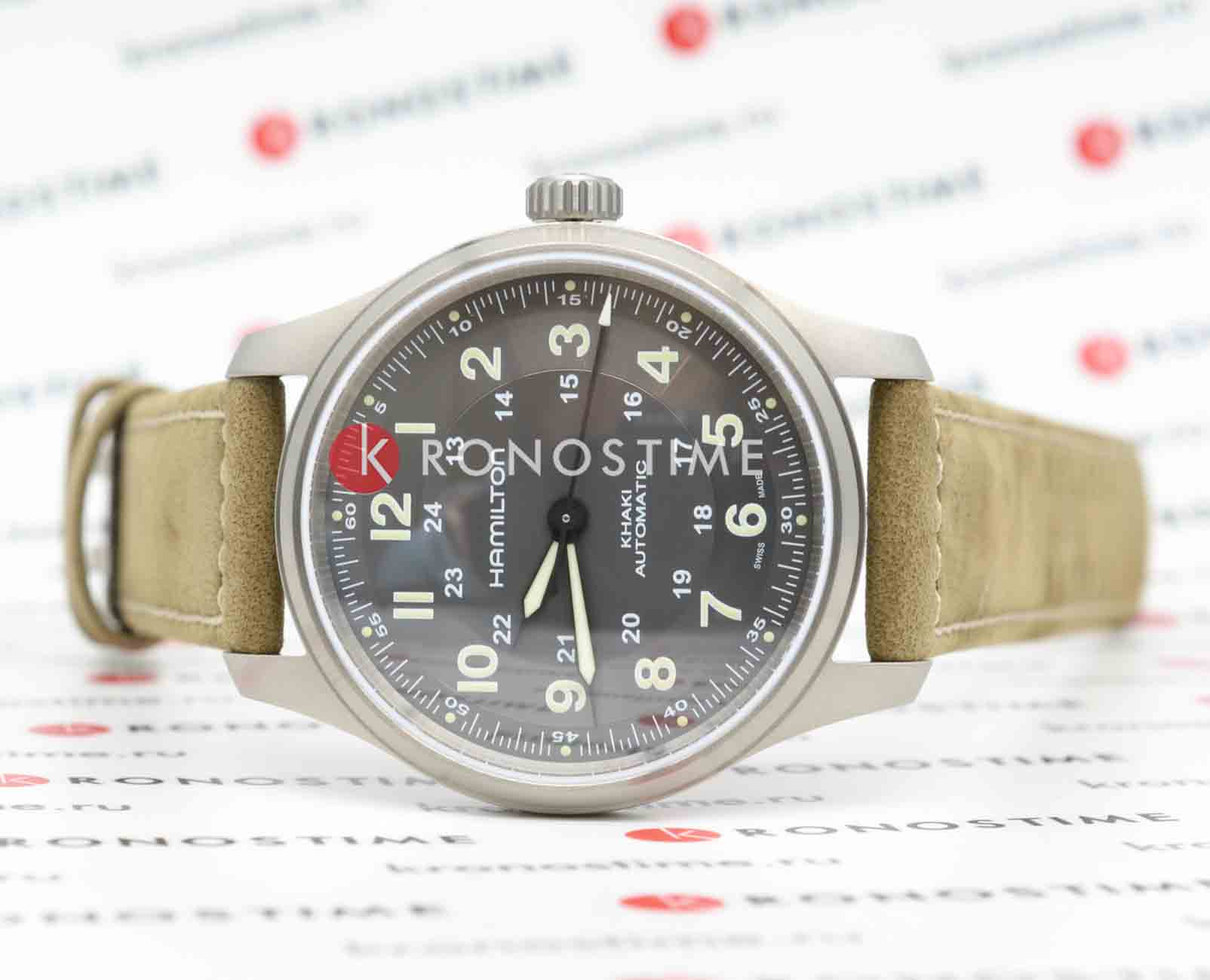 Hamilton Hamilton Khaki Field Titanium Auto H70545550 , наручные мужские часы фото под углом