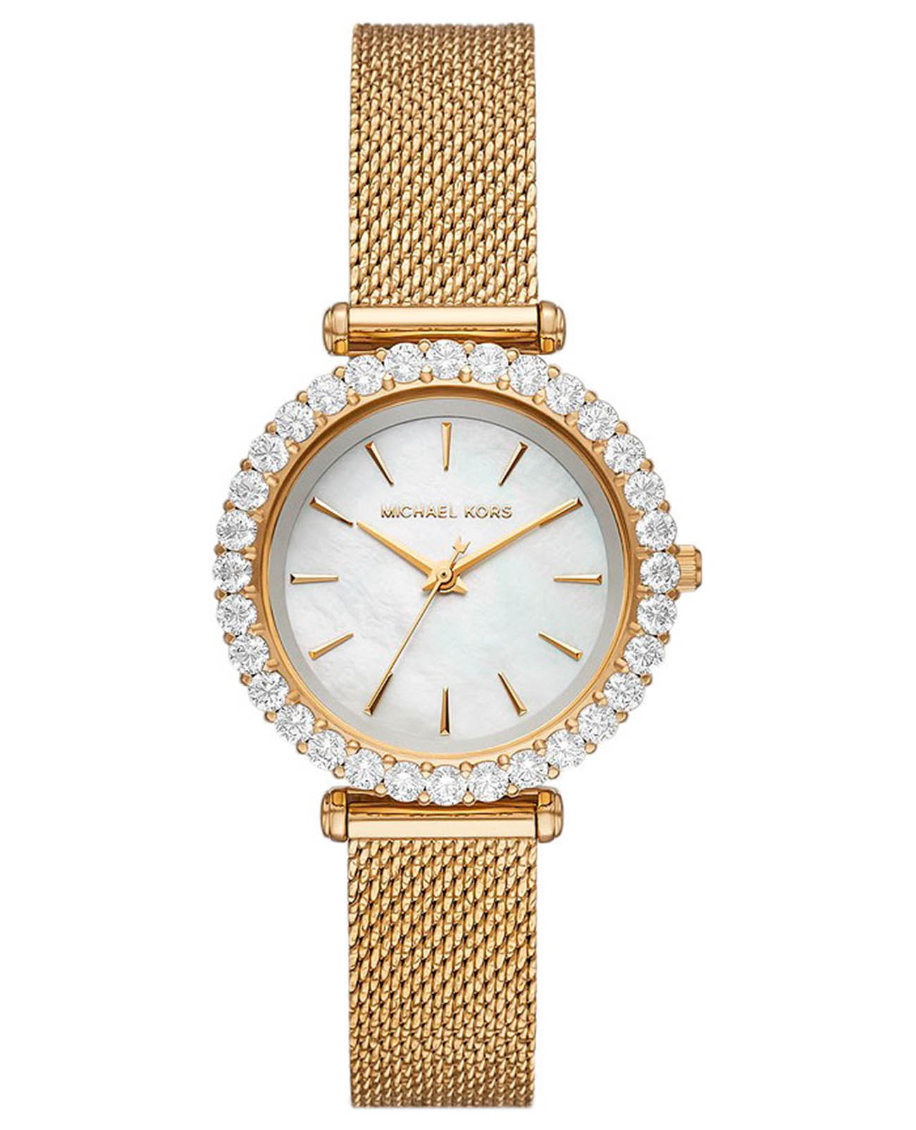 Michael Kors Michael Kors Runway Slim MK4629  MK4629 кварцевые женские часы белый циферблат, браслет сталь c pvd покрытием — вид спереди