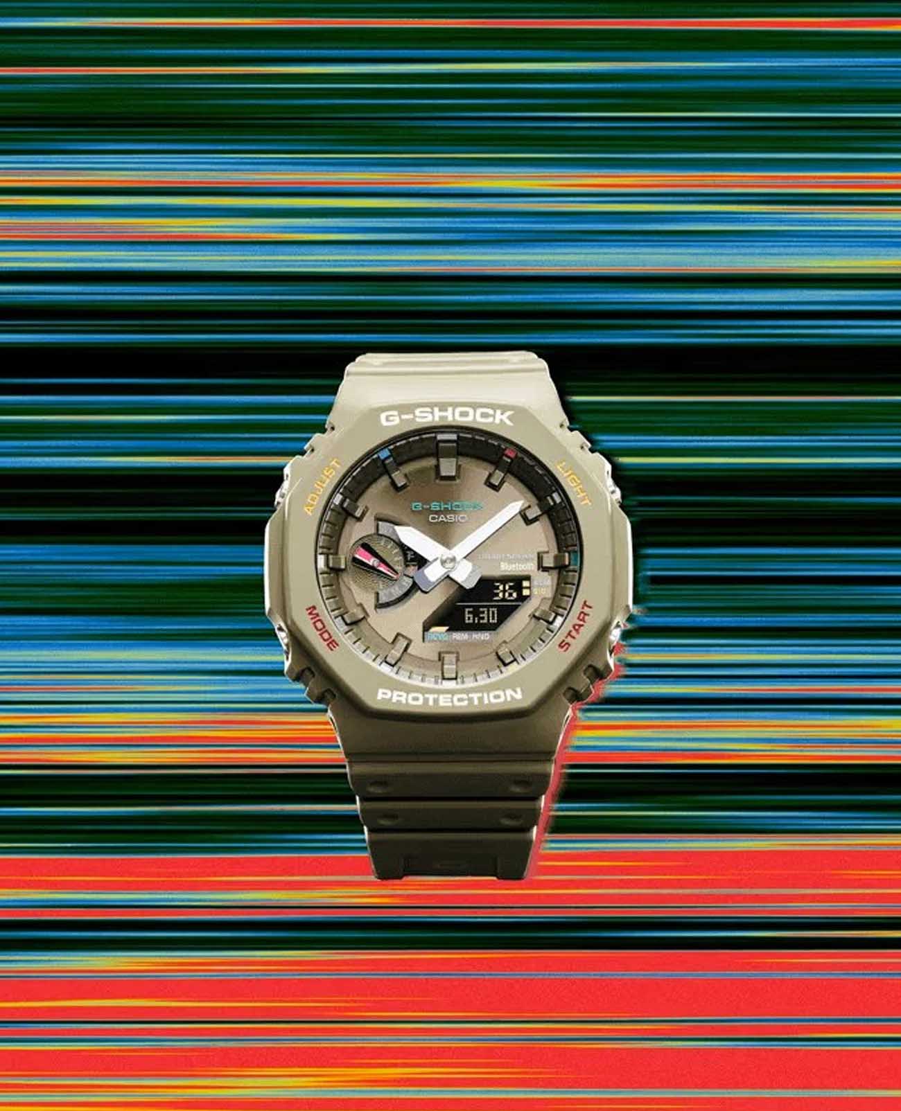 Casio GA-B2100FC-3A мужские часы застежка крупным планом