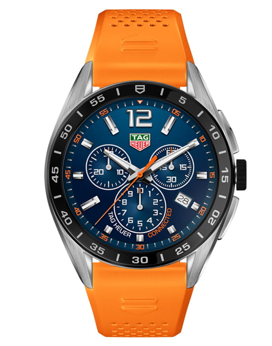 TAG Heuer TAG Heuer Connected Calibre E4 SBR8A10.BT6265  SBR8A10.BT6265 электронные мужские часы  циферблат, браслет каучук — вид спереди