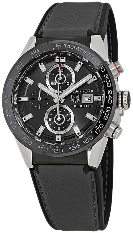 TAG Heuer TAG Heuer Carrera CAR201W.FT6095 механические мужские часы часы крупный план черный циферблата